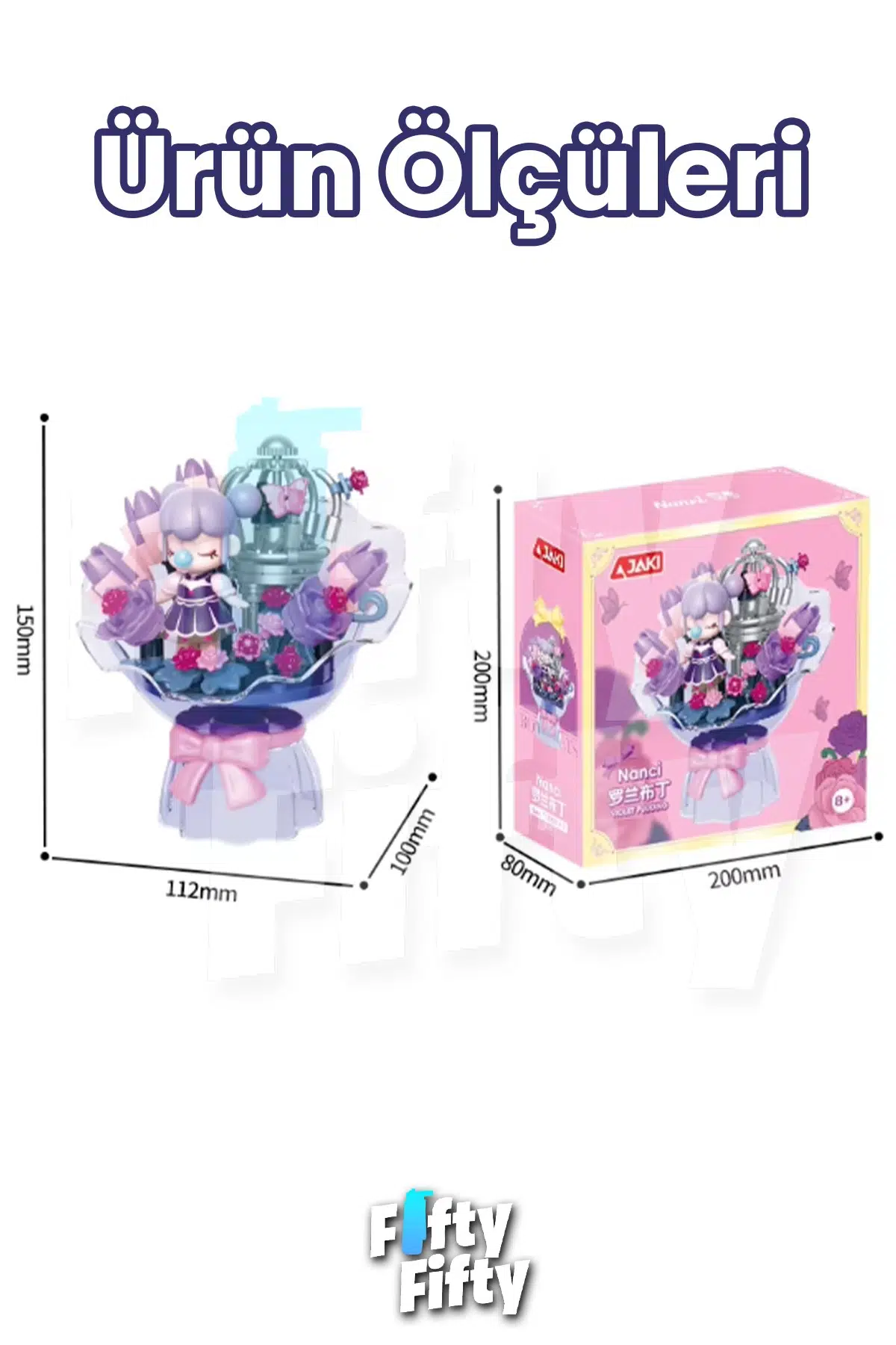 JAKİ Nanci Serisi Çiçek Buketi 161 Parça Oyuncak Yapım Seti -FFHK123