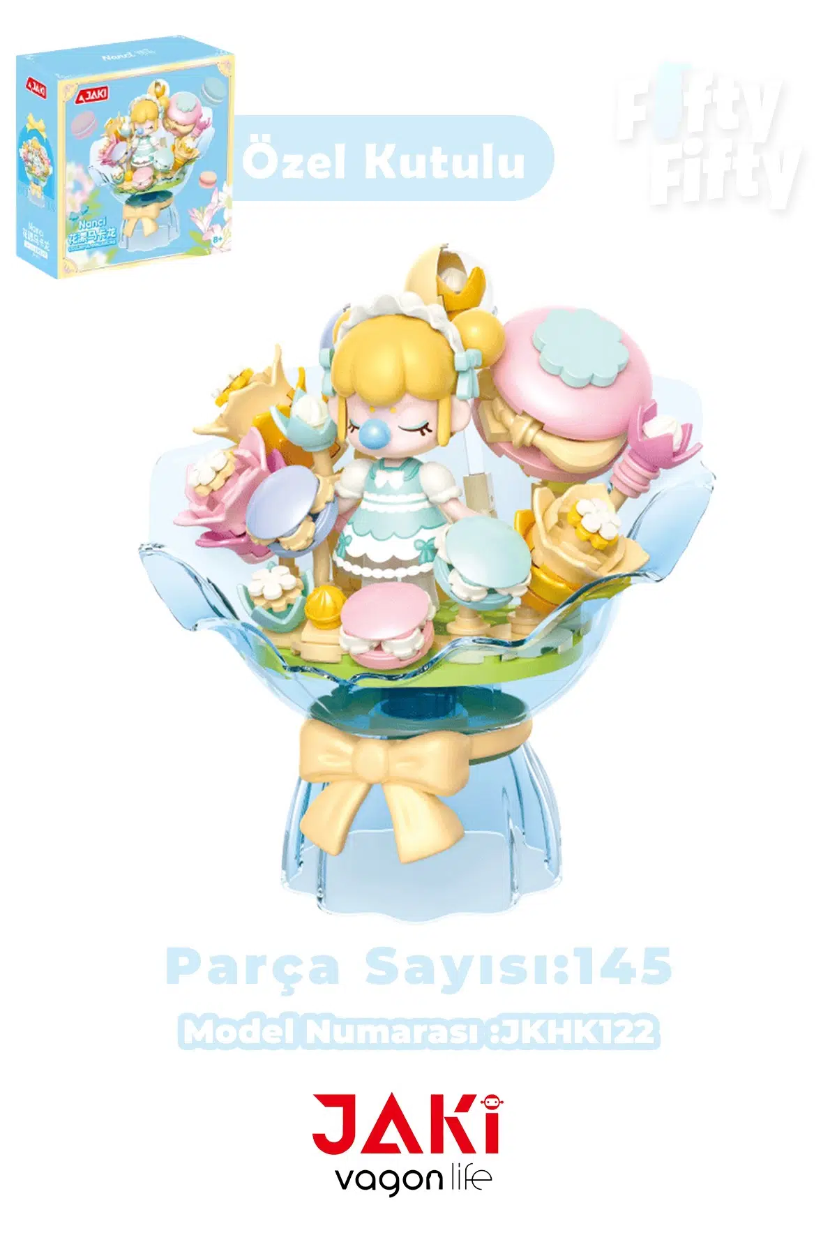 JAKİ Nanci Serisi Çiçek Buketi 145 Parça Oyuncak Yapım Seti -FFHK122