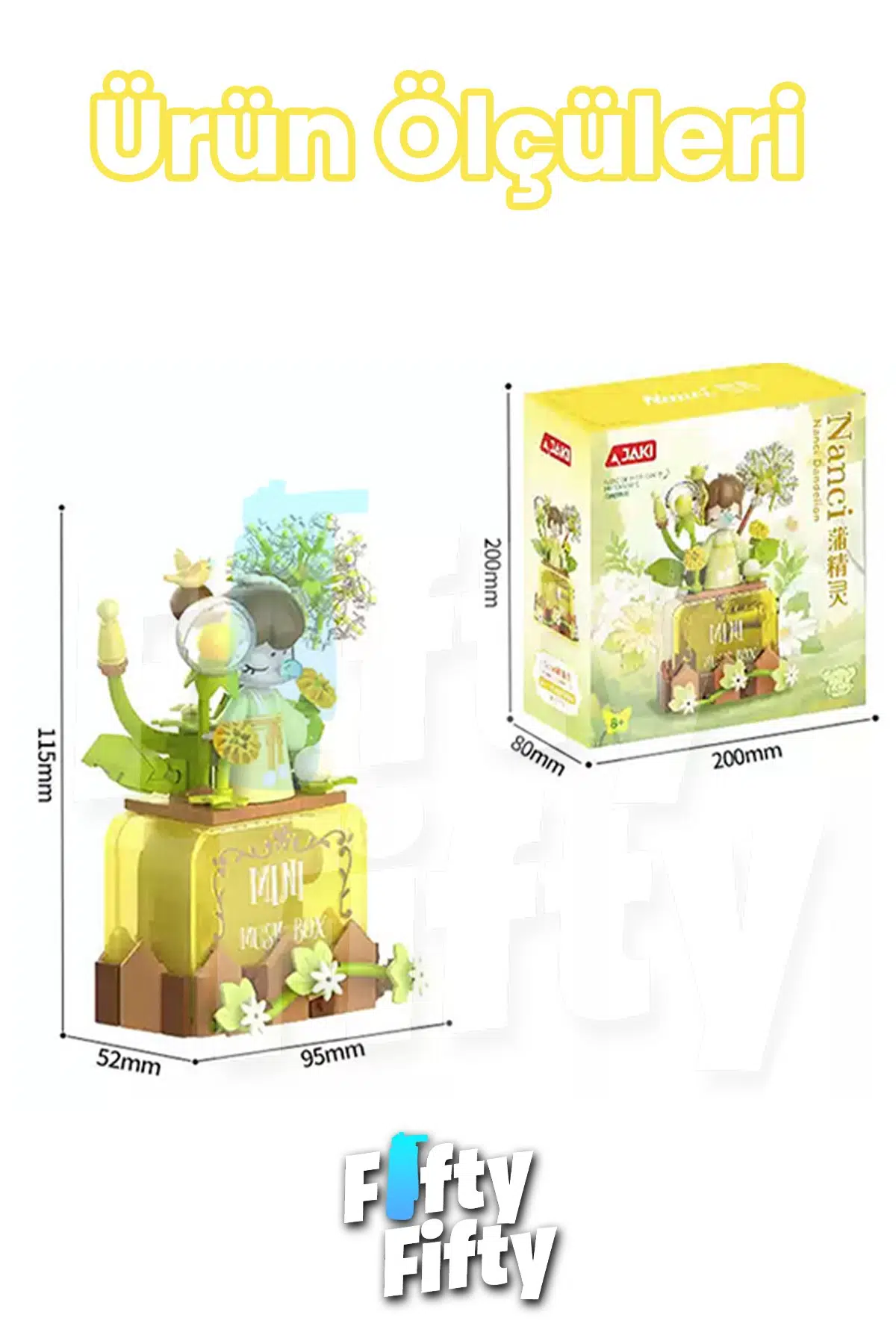 JAKİ Nanci Serisi KARAHİNDİBA MÜZİK KUTUSU 144 Parça Oyuncak Yapım Seti -FFJKHK113