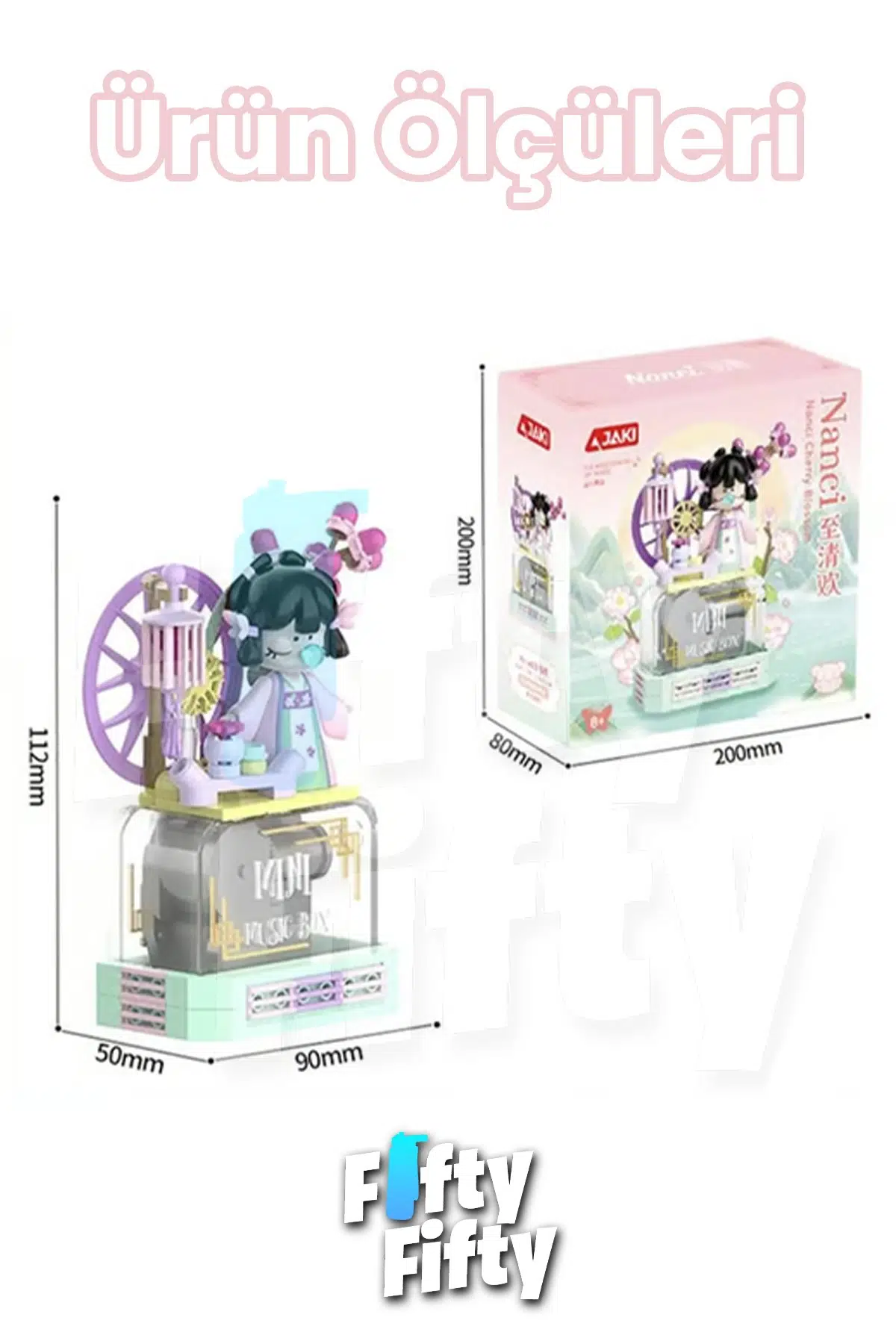 JAKİ Nanci Serisi KİRAZ ÇİÇEĞİ MÜZİK KUTUSU 127 Parça Oyuncak Yapım Seti -FFJKHK114