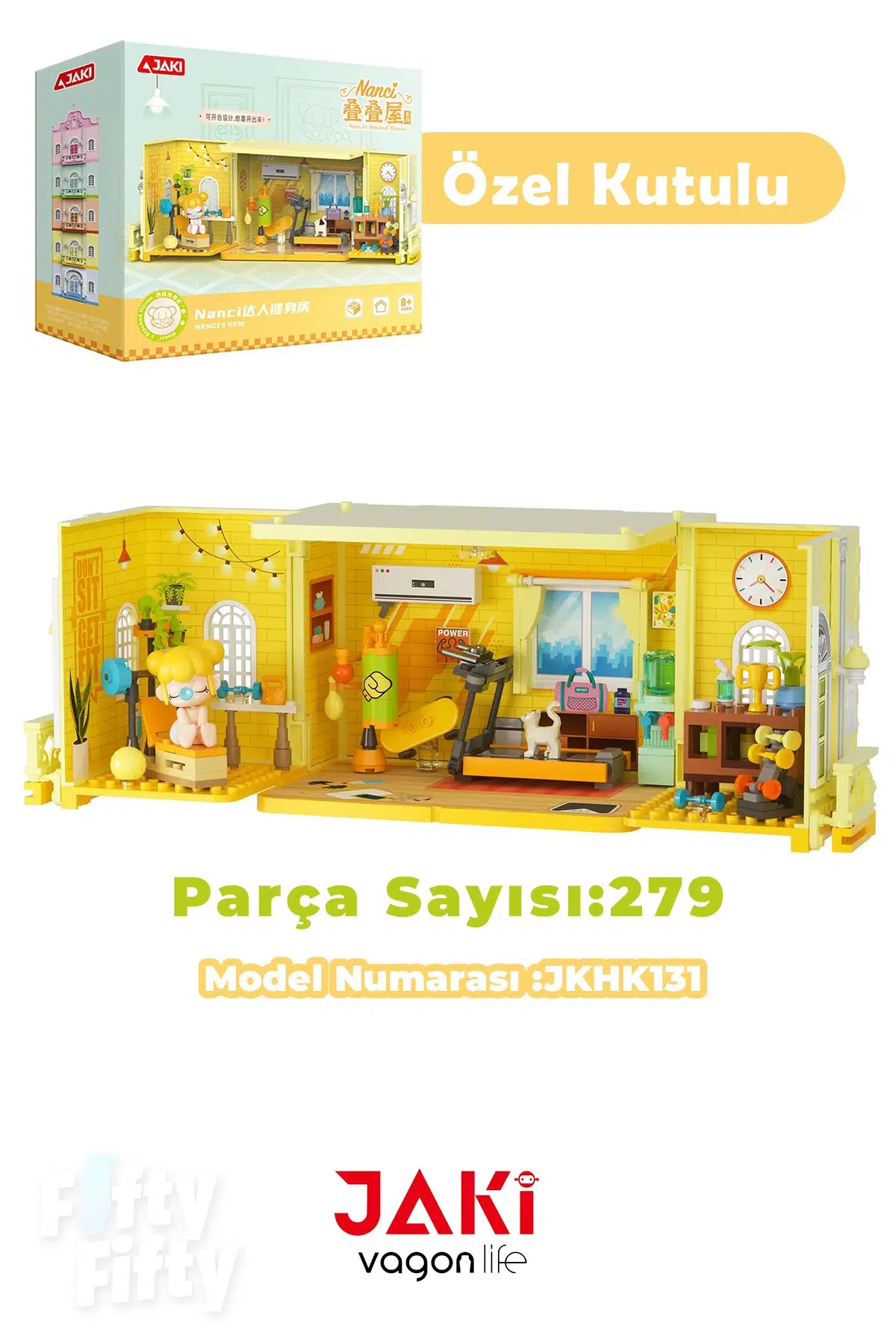 JAKİ Nanci Serisi Spor Salonu 279 Parça Oyuncak Yapım Seti -FFJKHK131