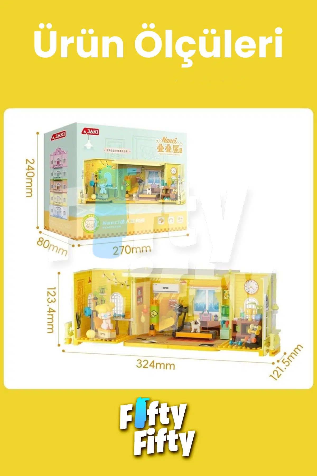 JAKİ Nanci Serisi Spor Salonu 279 Parça Oyuncak Yapım Seti -FFJKHK131