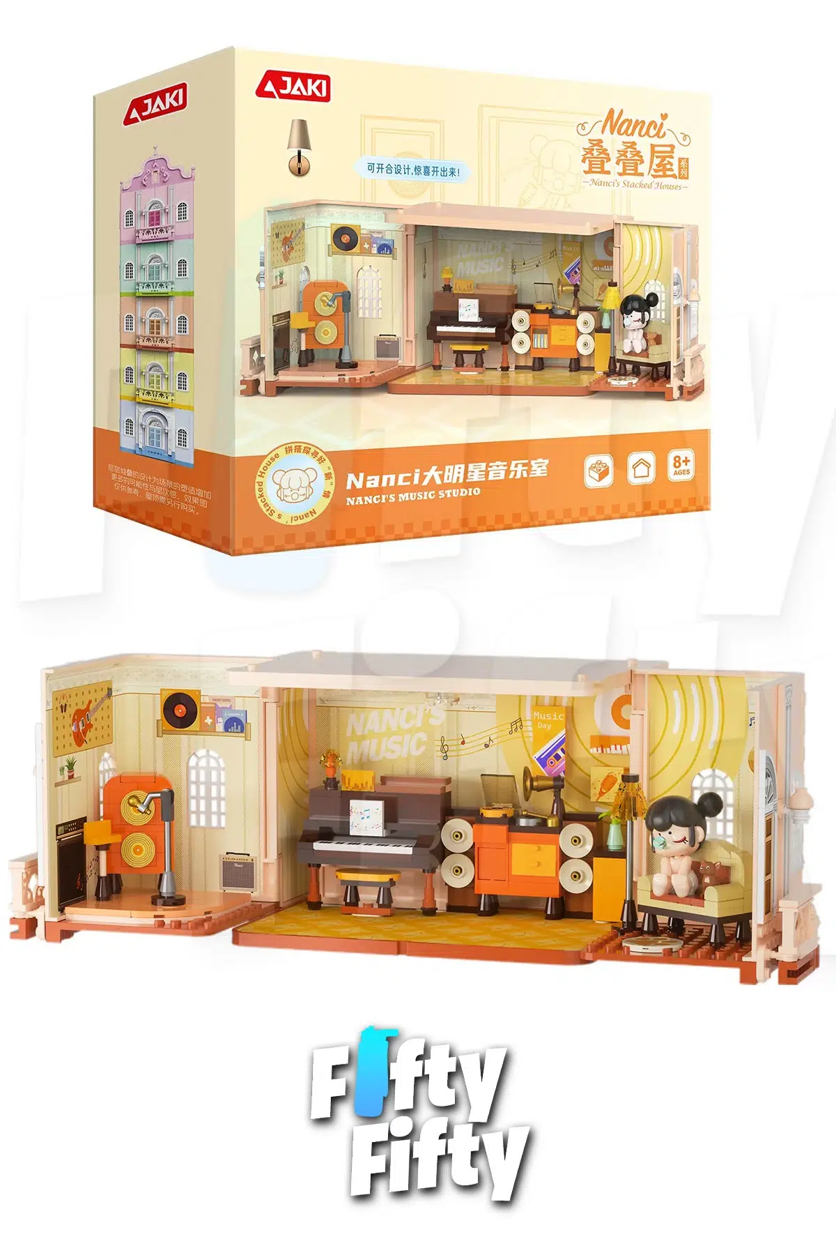 JAKİ Nanci Serisi Müzik Odası 256 Parça Oyuncak Yapım Seti -FFJKHK133