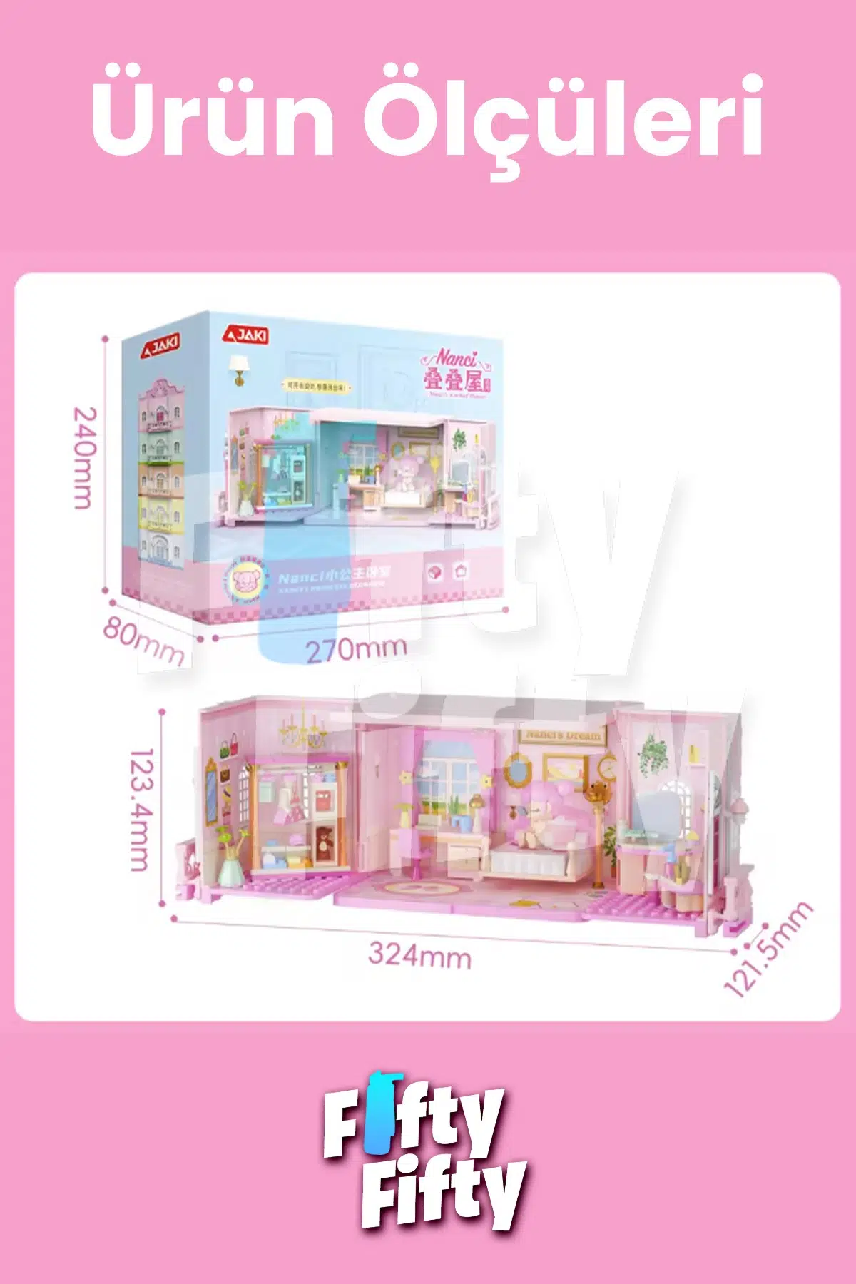 JAKİ Nanci Serisi Yatak Odası 247 Parça Oyuncak Yapım Seti -FFJKHK132