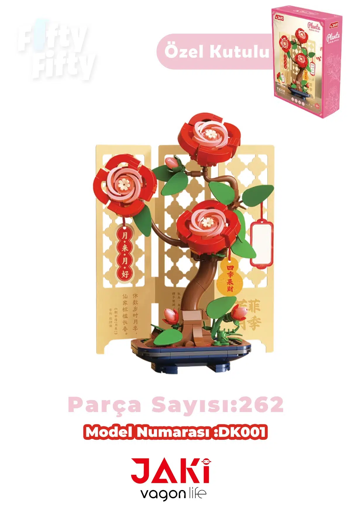 JAKİ Plante Serisi Gül Modeli 262 Parça Oyucak Yapım Seti -FFDK001