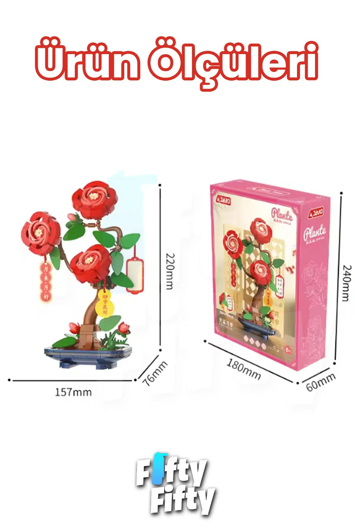 JAKİ Plante Serisi Gül Modeli 262 Parça Oyucak Yapım Seti -FFDK001