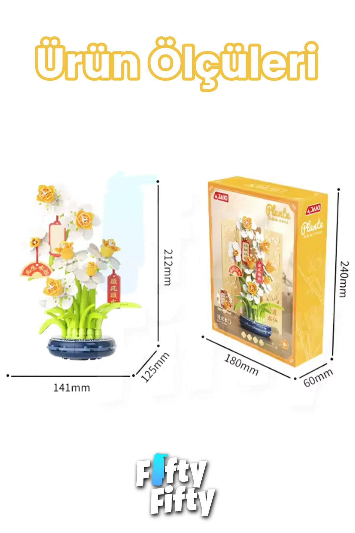 JAKİ Plante Serisi Papatya Modeli 267 Parça Oyucak Yapım Seti -FFDK002