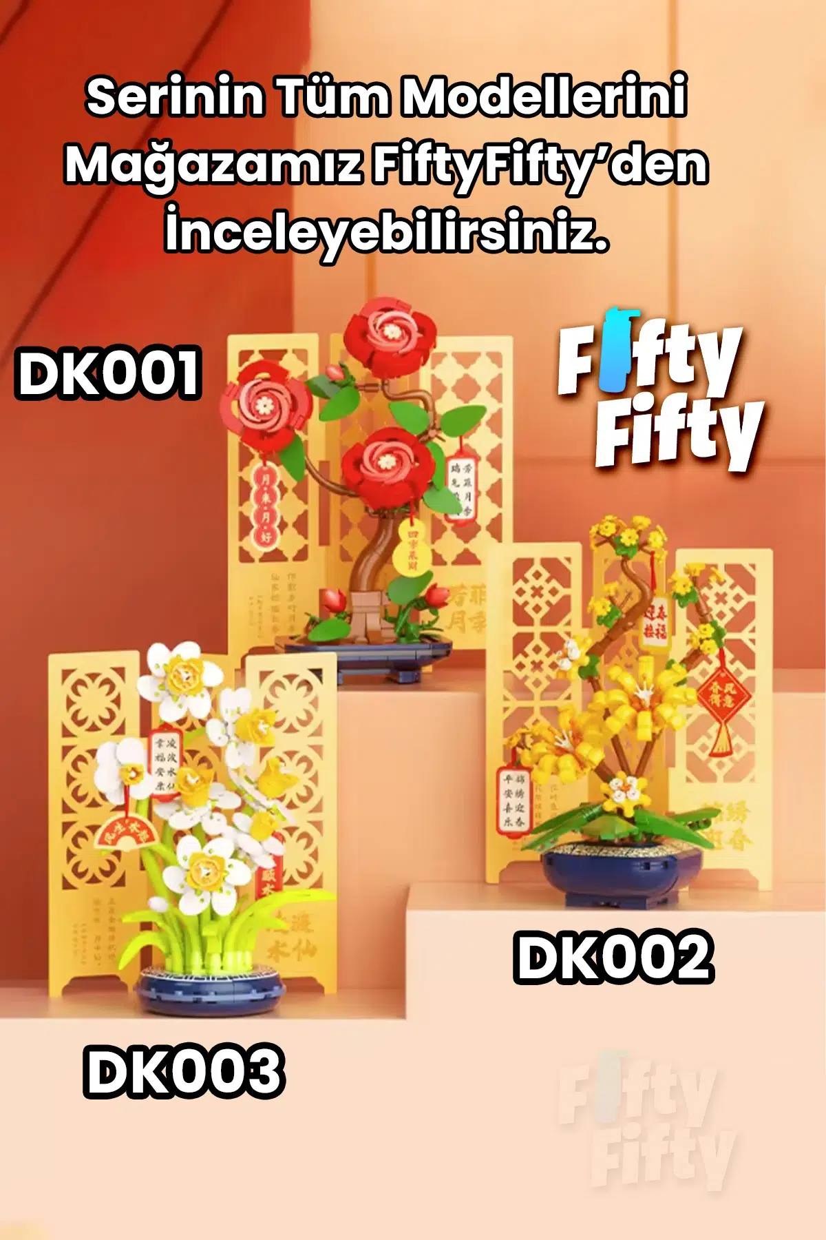 JAKİ Plante Serisi Papatya Modeli 267 Parça Oyucak Yapım Seti -FFDK002