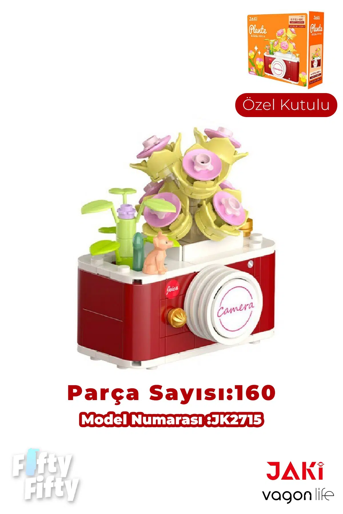 JAKİ Plante Serisi Mutlu Kamera 160 Parça Oyucak Yapım Seti -FFJK2715