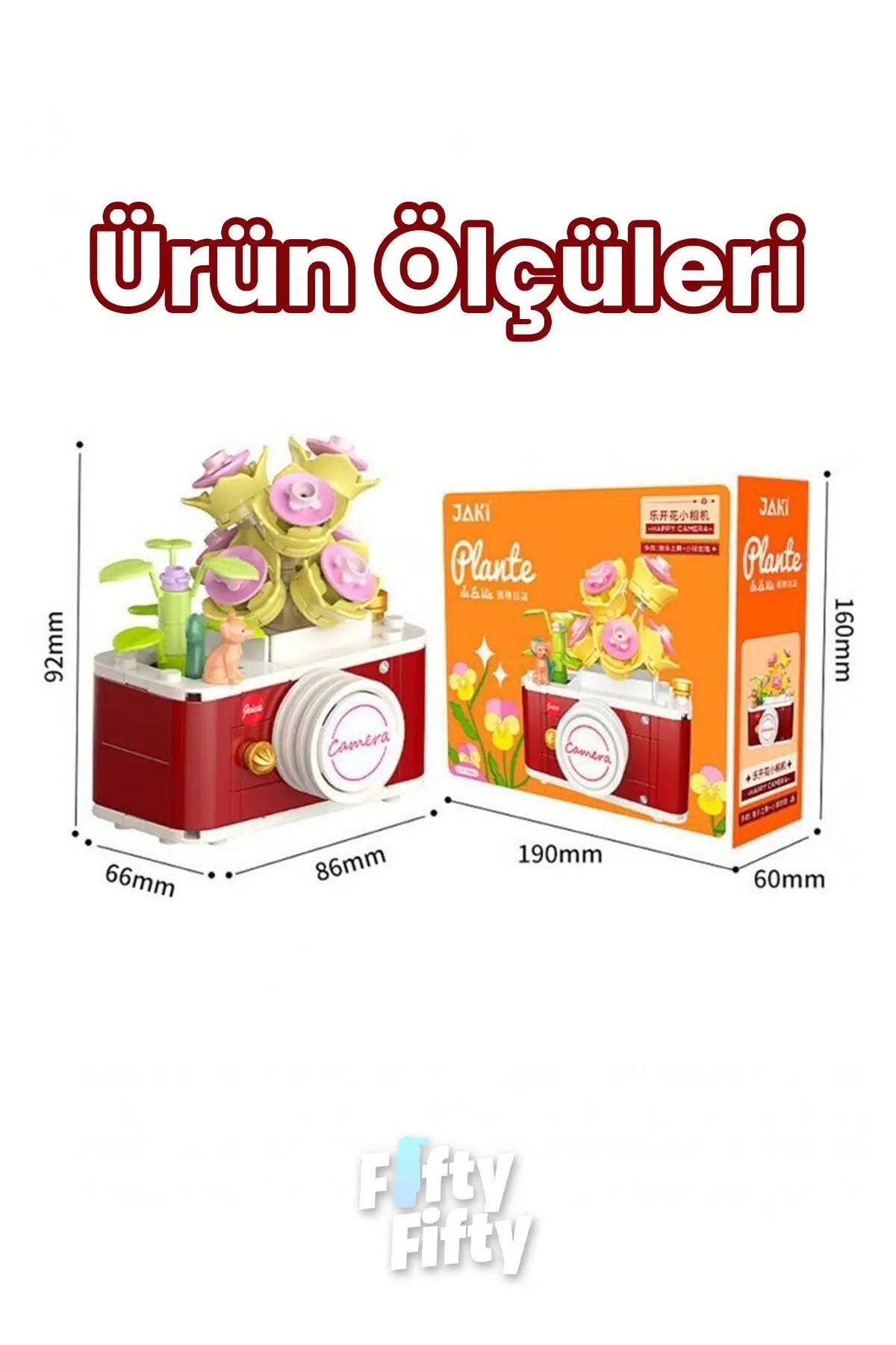 JAKİ Plante Serisi Mutlu Kamera 160 Parça Oyucak Yapım Seti -FFJK2715