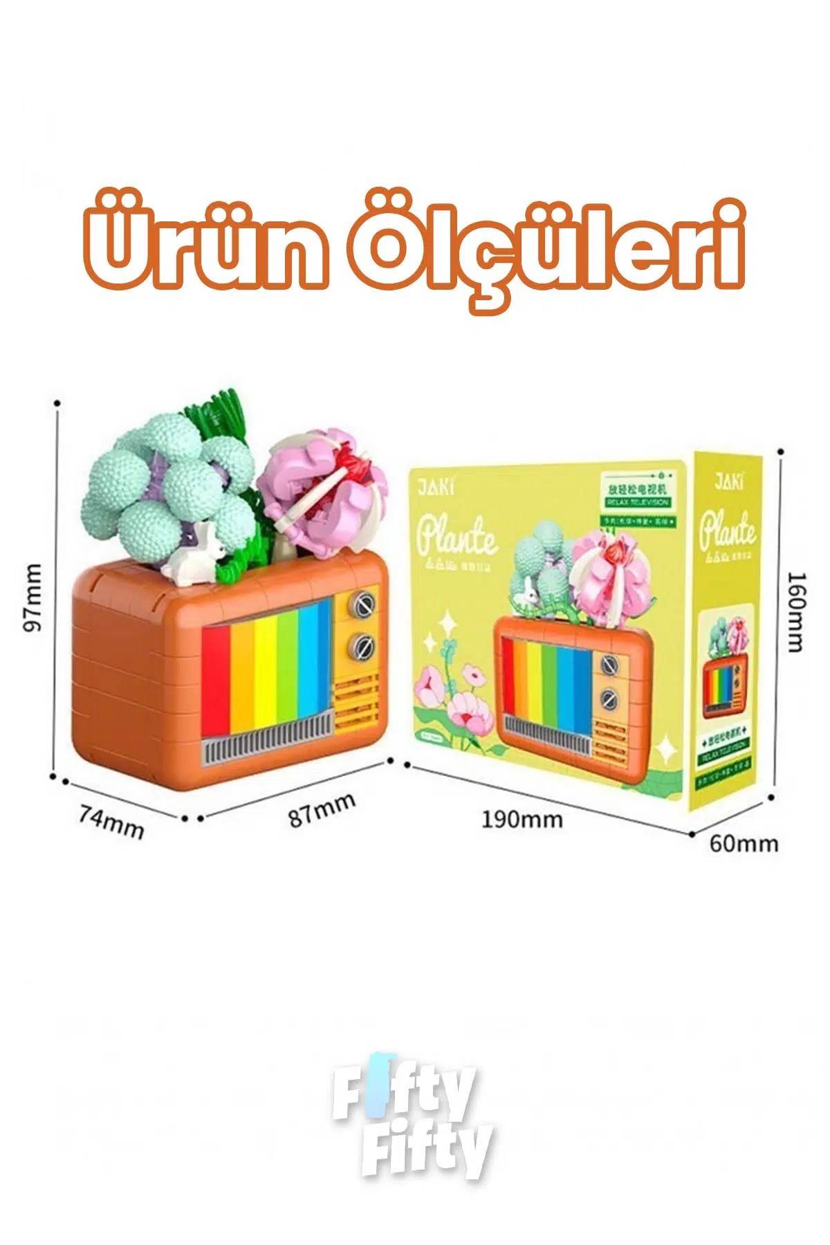 JAKİ Plante Serisi Renkli TV 207 Parça Oyucak Yapım Seti -FFJK2716