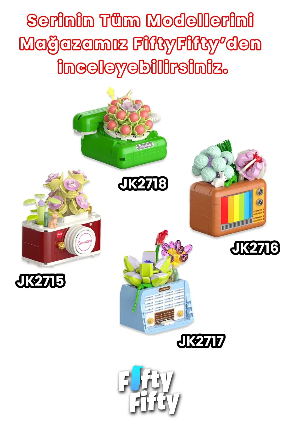 JAKİ Plante Serisi Renkli TV 207 Parça Oyucak Yapım Seti -FFJK2716