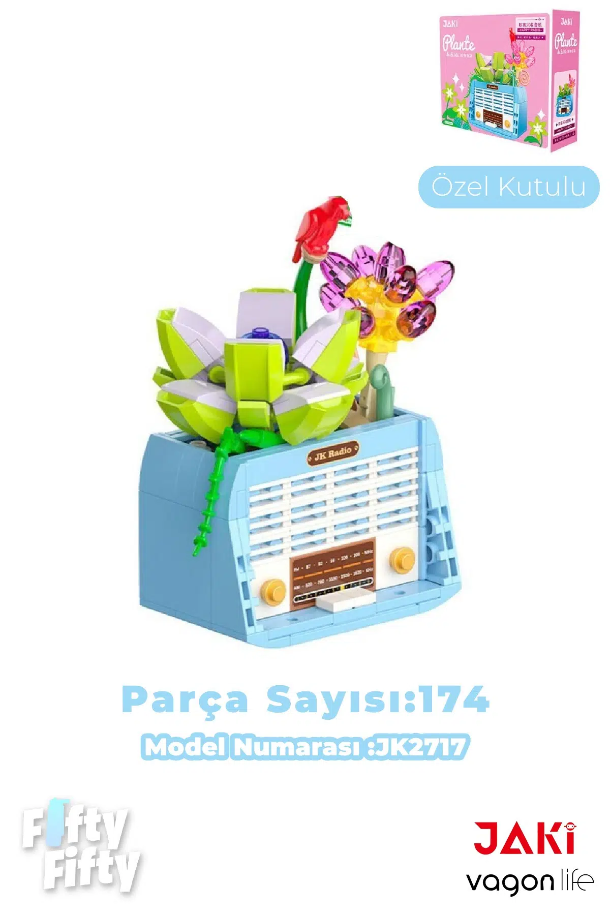 JAKİ Plante Serisi Mutlu Radyo 174 Parça Oyucak Yapım Seti -FFJK2717