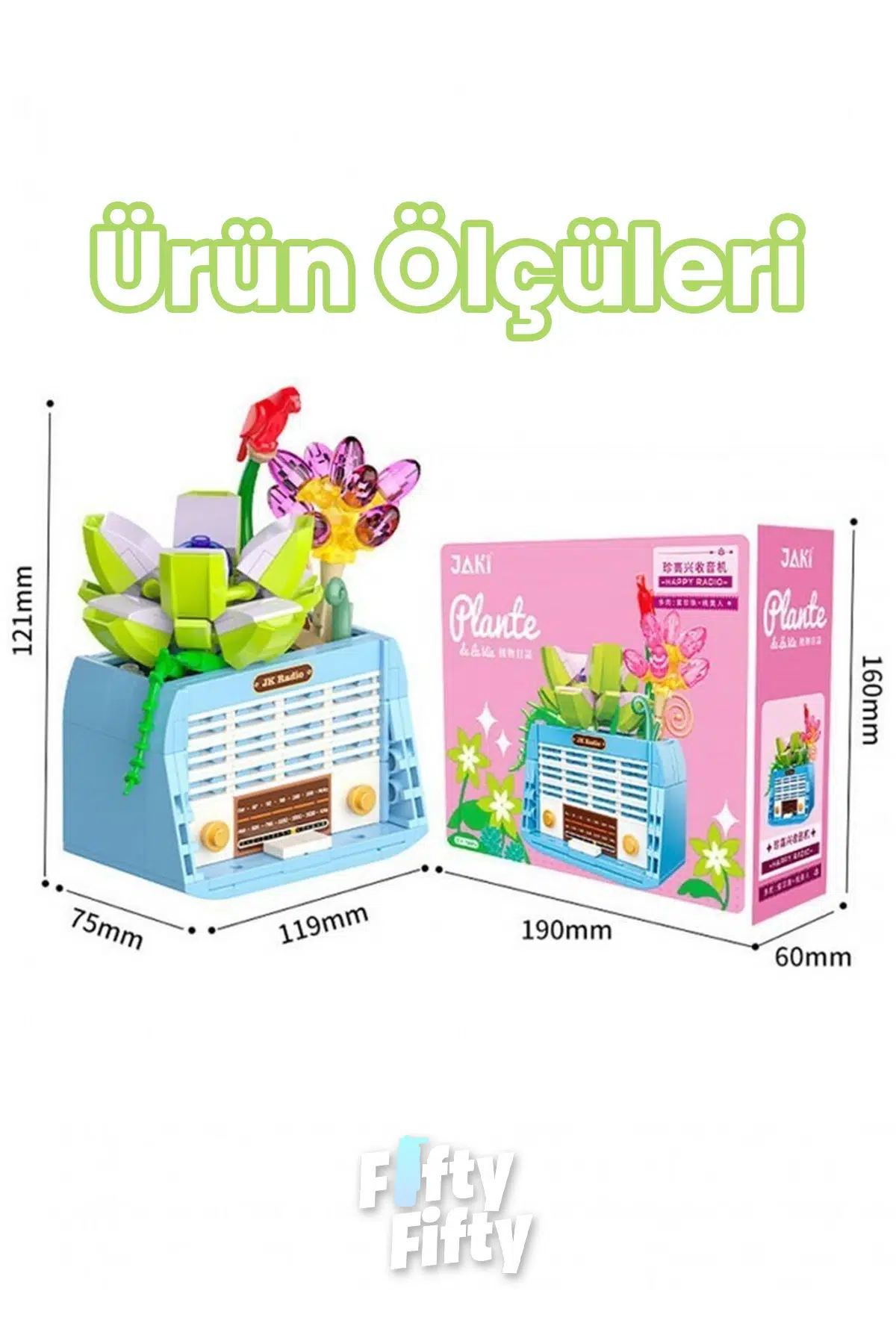 JAKİ Plante Serisi Mutlu Radyo 174 Parça Oyucak Yapım Seti -FFJK2717