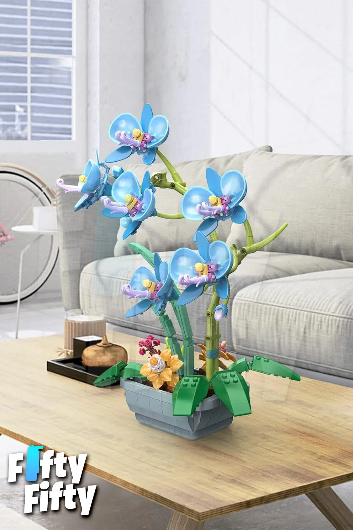 JAKİ Plante Serisi Saksıda Mavi Orkide 581 Parça Oyucak Yapım Seti -FFJK29011