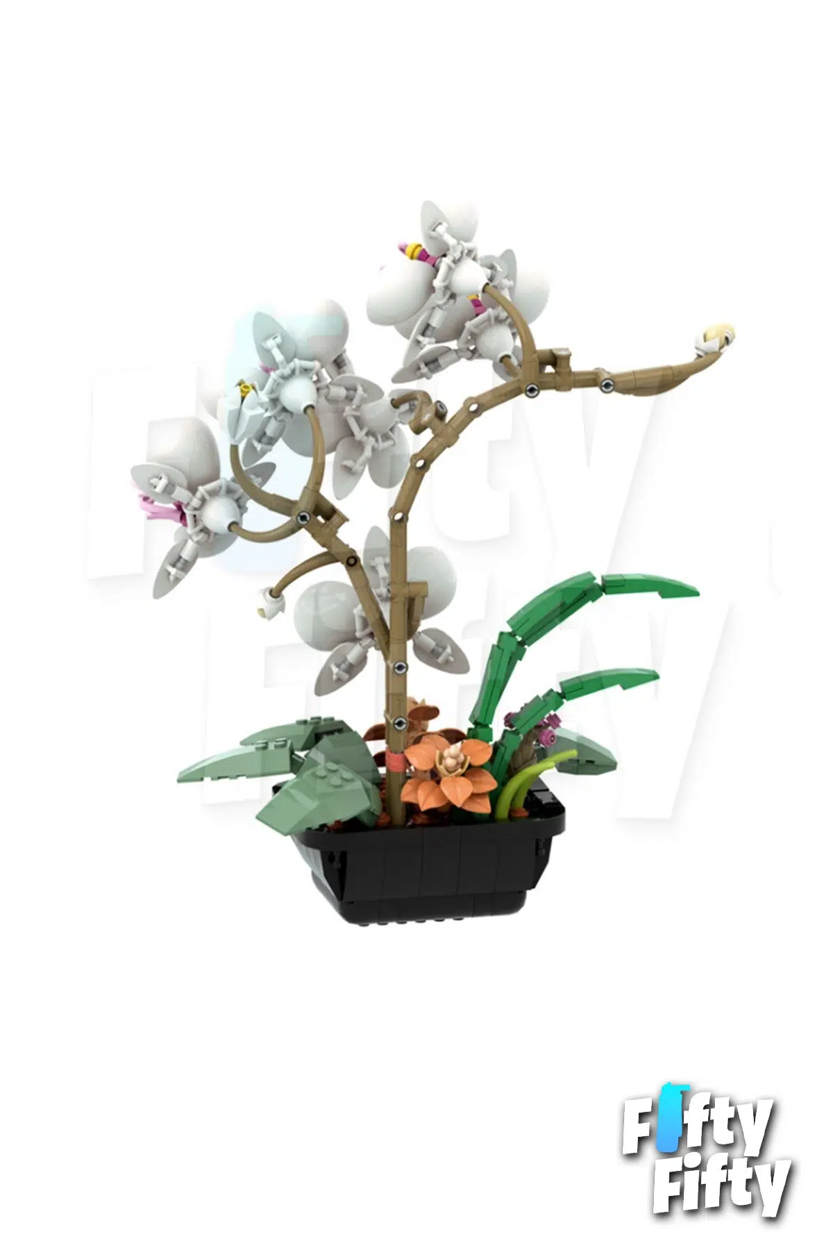 JAKİ Plante Serisi Saksıda Beyaz Orkide 581 Parça Oyucak Yapım Seti -FFJK29012