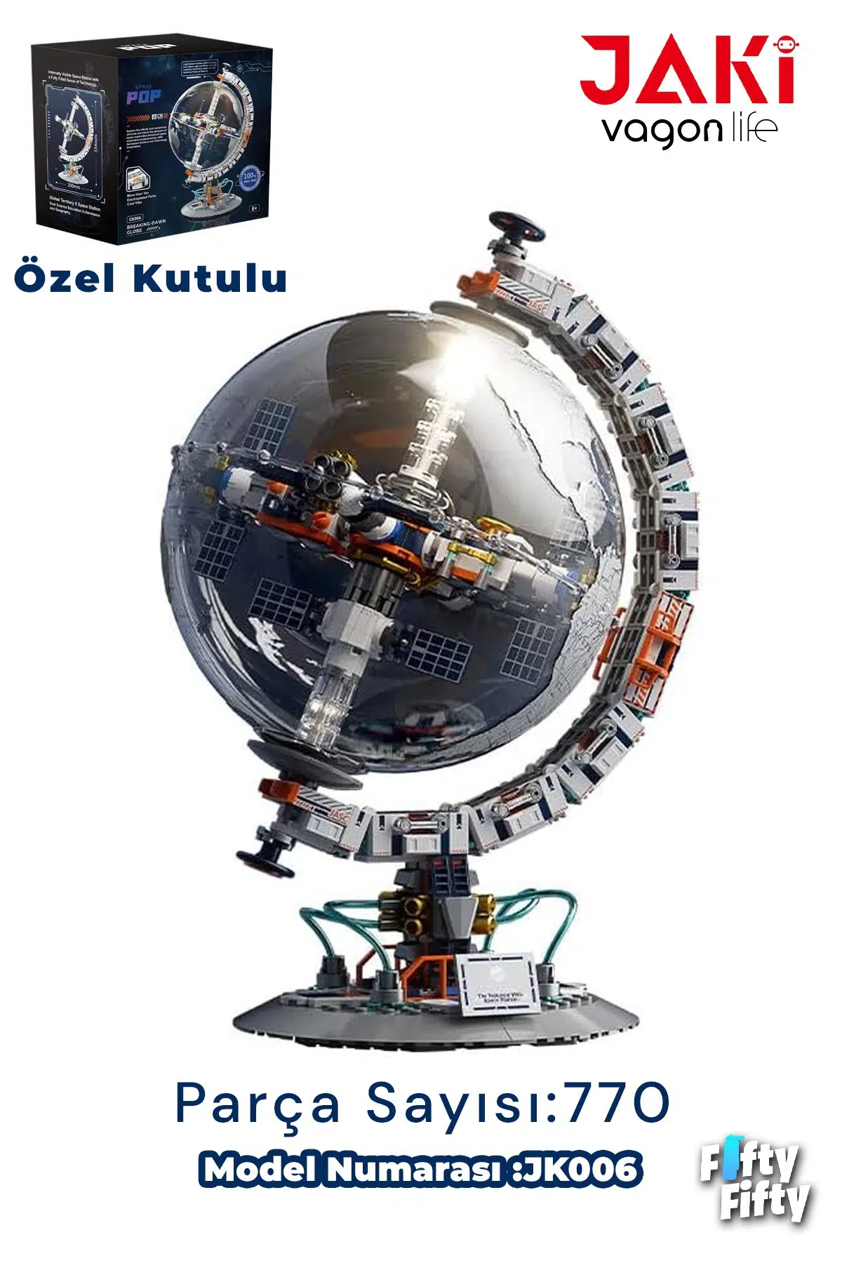 JAKİ Space Pop Serisi Sertifikalı Dünya Haritası 770 Parça Oyucak Yapım Seti -FFJKCK006