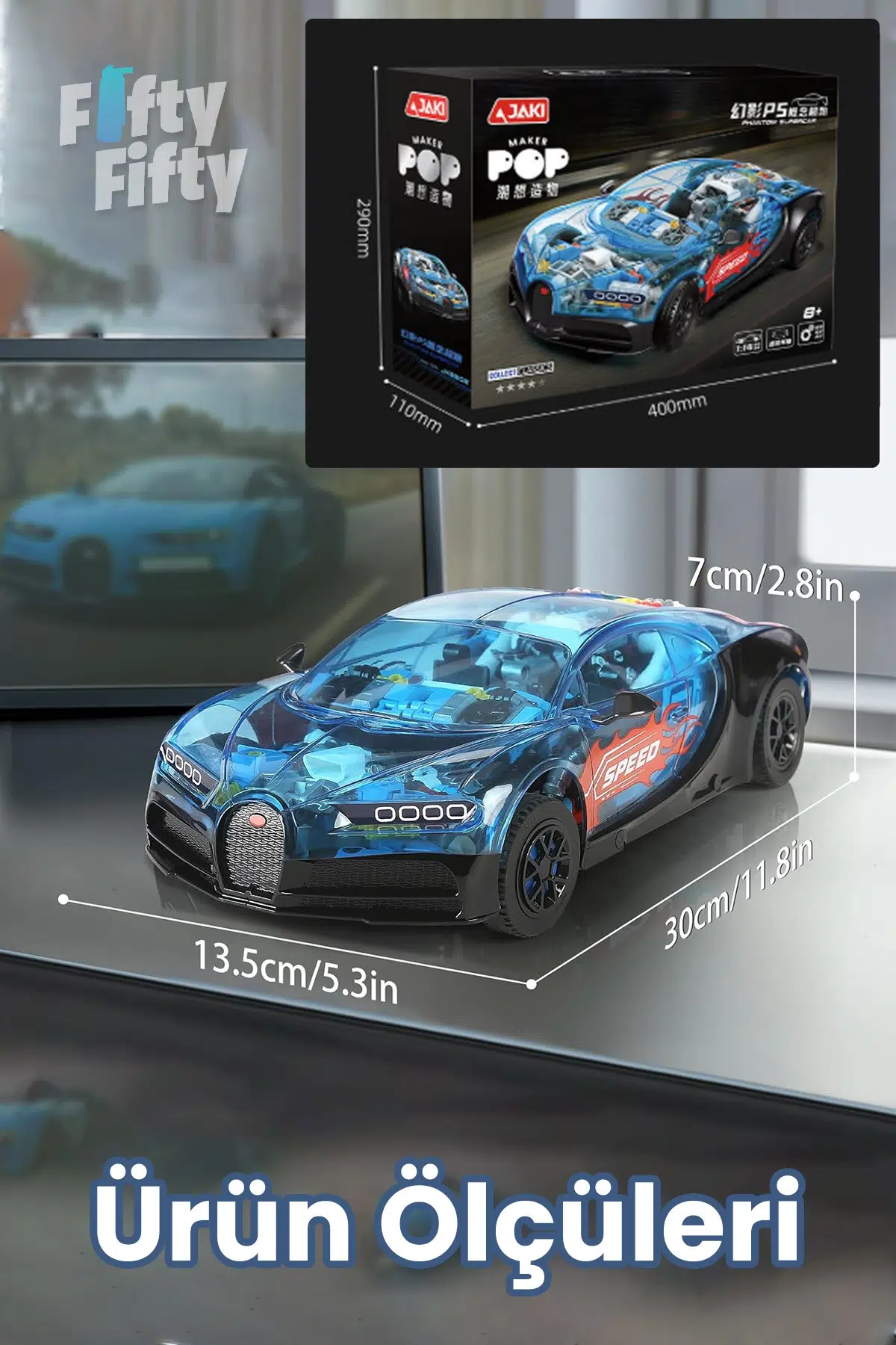 JAKİ MEKANİK BUGATTİ MODELİ 798 Parça Oyucak Yapım Seti -FFJK8808