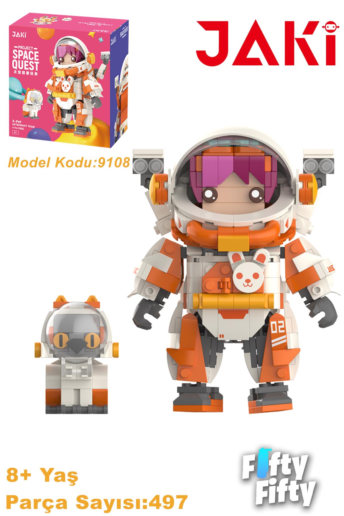 Jaki Space Quest Serisi Turuncu ASTRONOT-JK9108(497 Parça) Oyuncak Yapım Seti