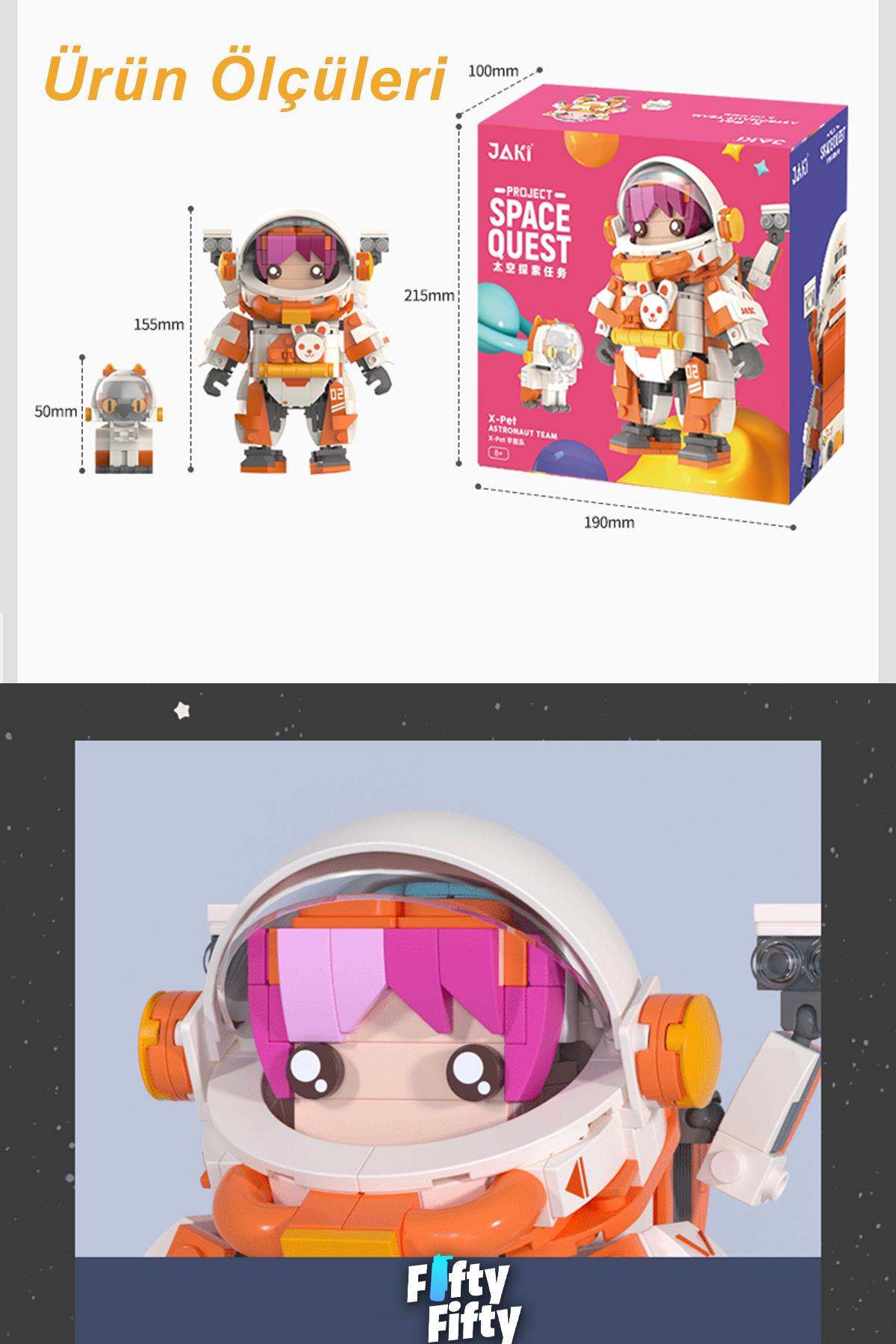 Jaki Space Quest Serisi Turuncu ASTRONOT-JK9108(497 Parça) Oyuncak Yapım Seti