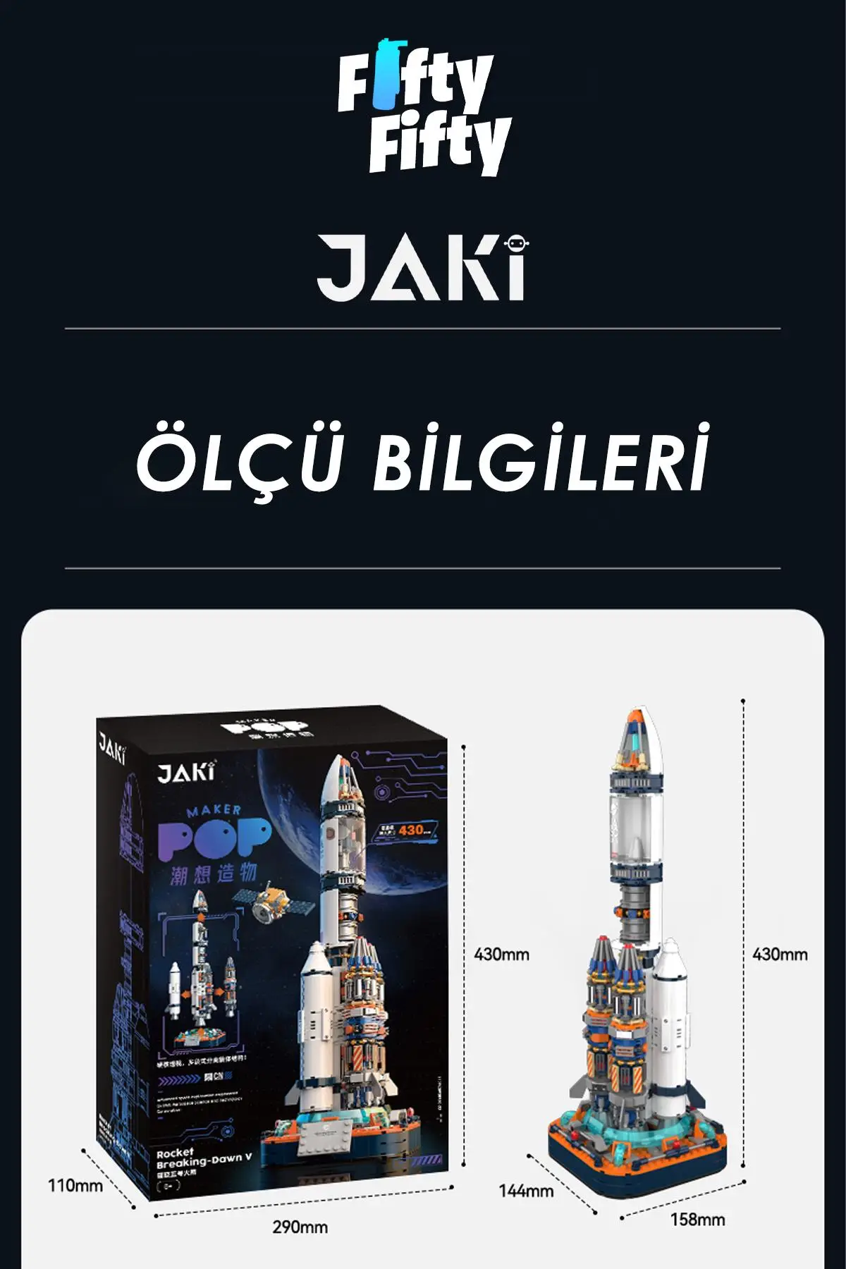 Jaki Space Serisi/uzay ROKETI-JK8501 (+800 Parça) Oyuncak Yapım Seti