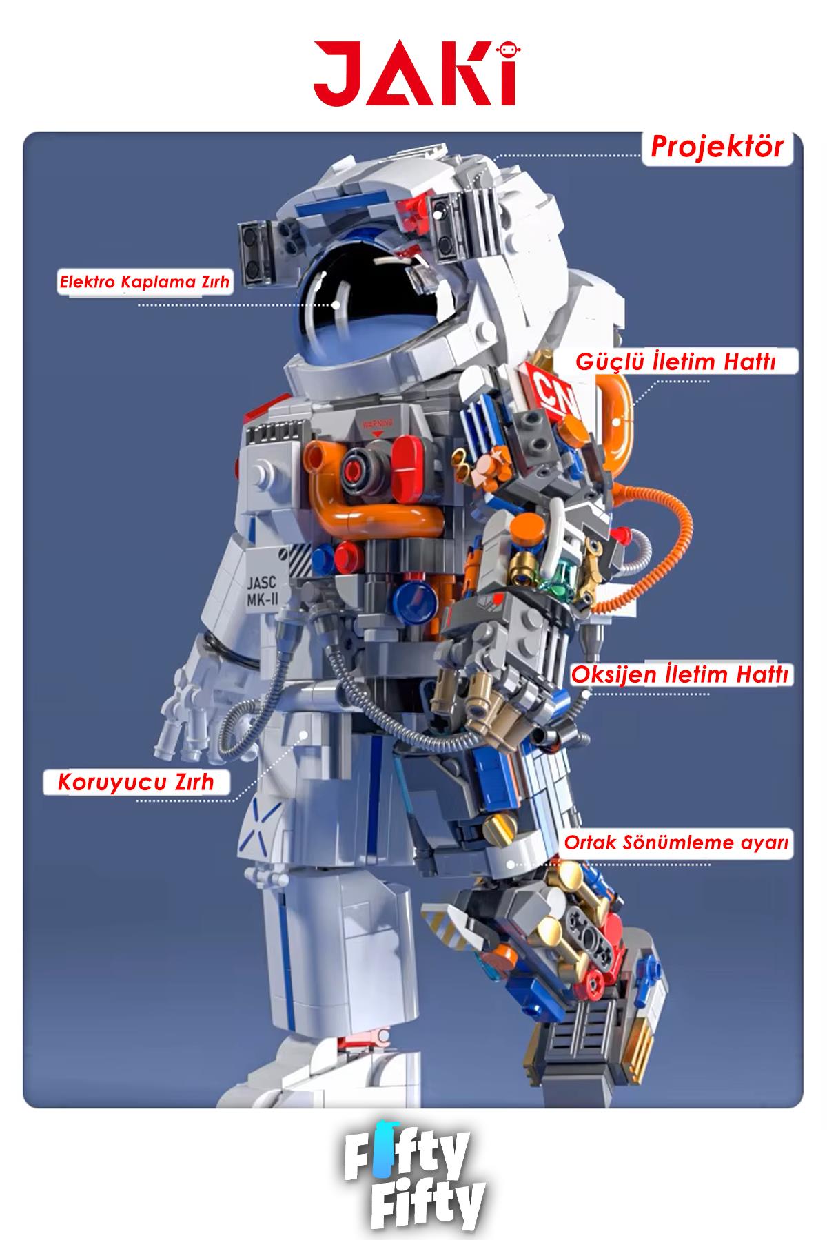 Jaki Space Serisi/astronot -JK9106 (+800 Parça) Oyuncak Yapım Seti