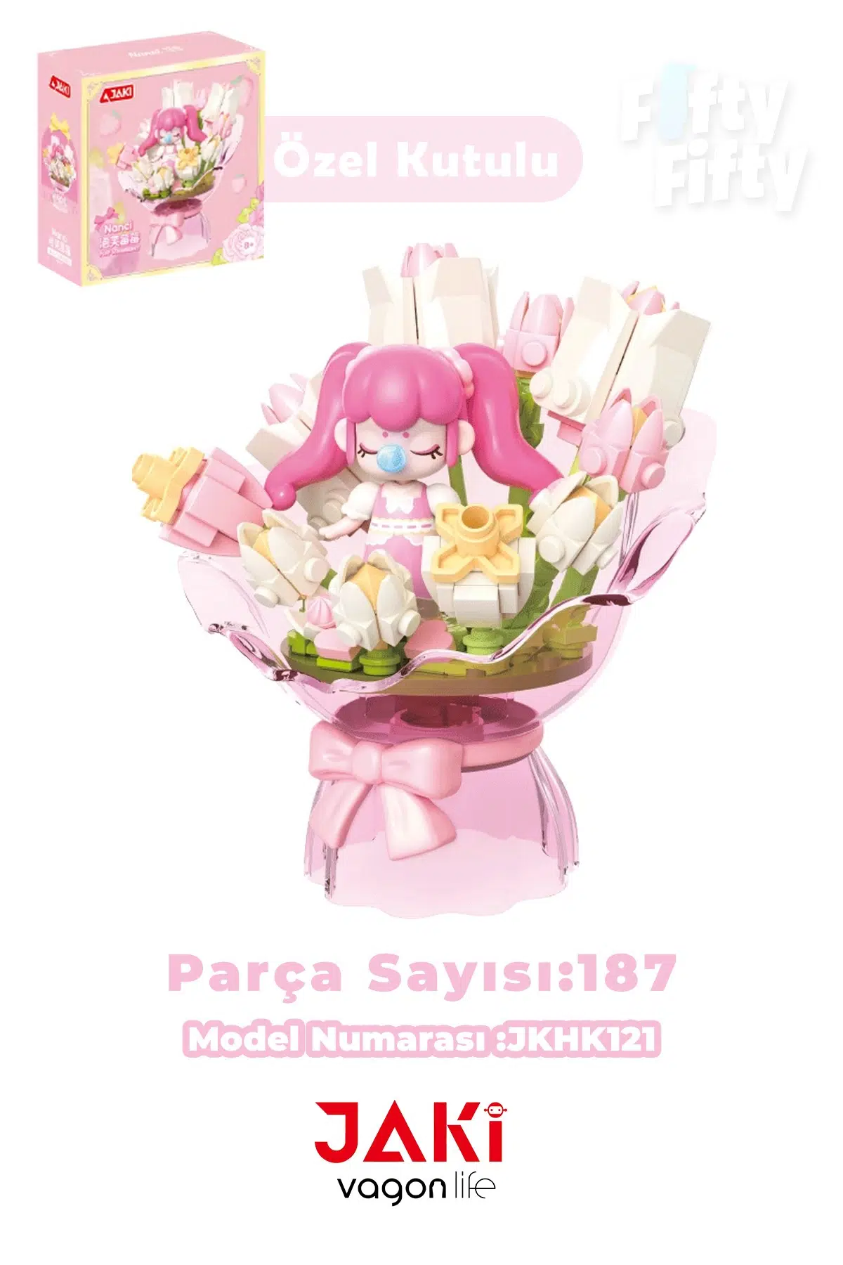 JAKİ Nanci Serisi Çiçek Buketi 187 Parça Oyuncak Yapım Seti -FFHK121