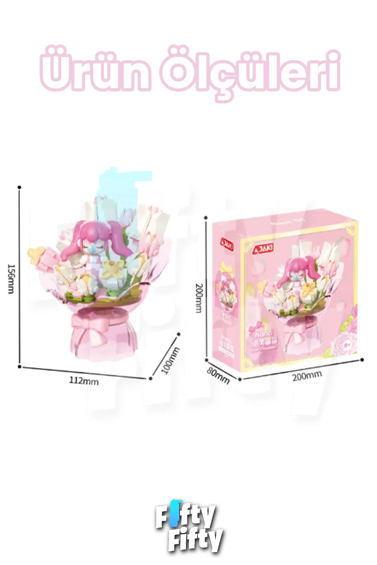JAKİ Nanci Serisi Çiçek Buketi 187 Parça Oyuncak Yapım Seti -FFHK121
