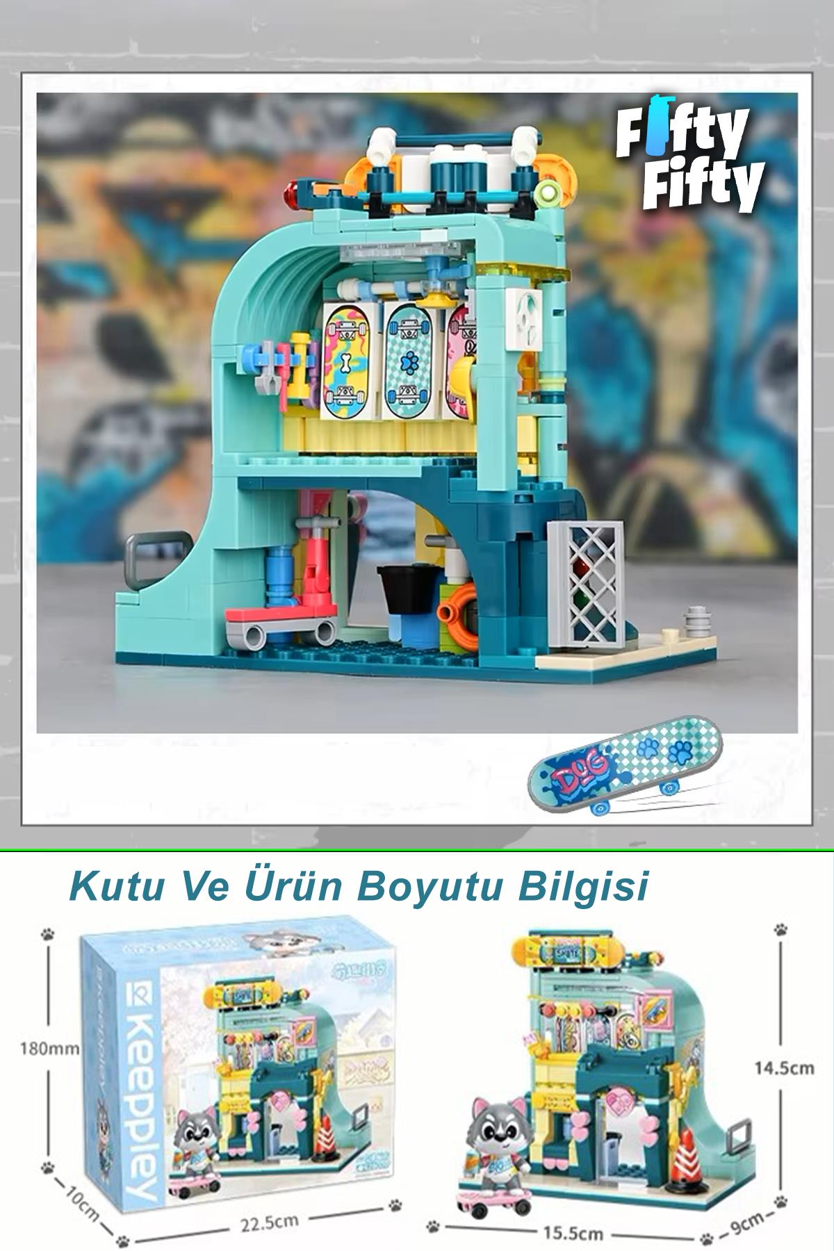 Keeppley Lovely Street/sevimli Sokak Serisi Kaykay Dükkanı (343 Parça) Oyuncak Yapım Seti FFK-28009