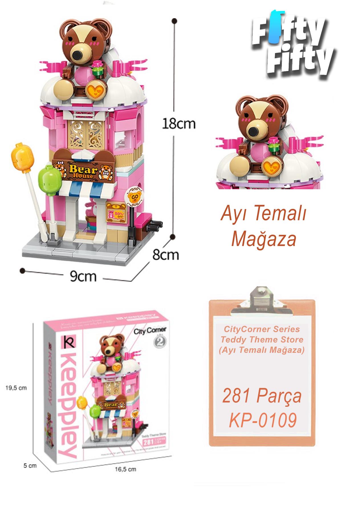 Keeppley City Corner/şehir Köşesi Serisi Ayı Temalı Mağaza (281 Parça) Oyuncak Yapım Seti FFK-0109