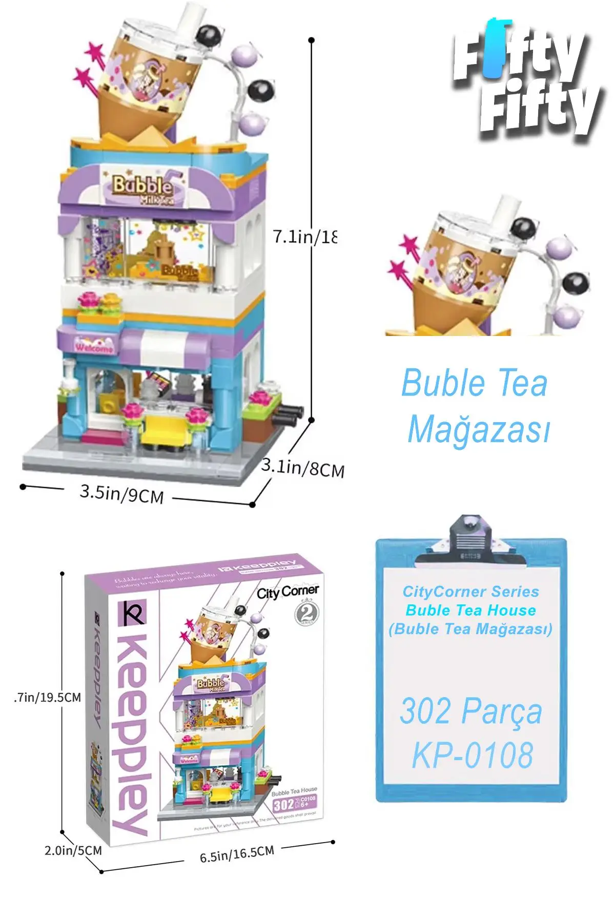 Keeppley City Corner/şehir Köşesi Serisi Buble Tea Mağazası (302 Parça) Oyuncak Yapım Seti FFK-0108