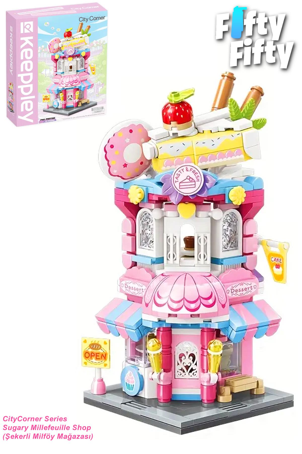 Keeppley City Corner/şehir Şekerli Milföy Mağazası (365 Parça) Oyuncak Yapım Seti 28027