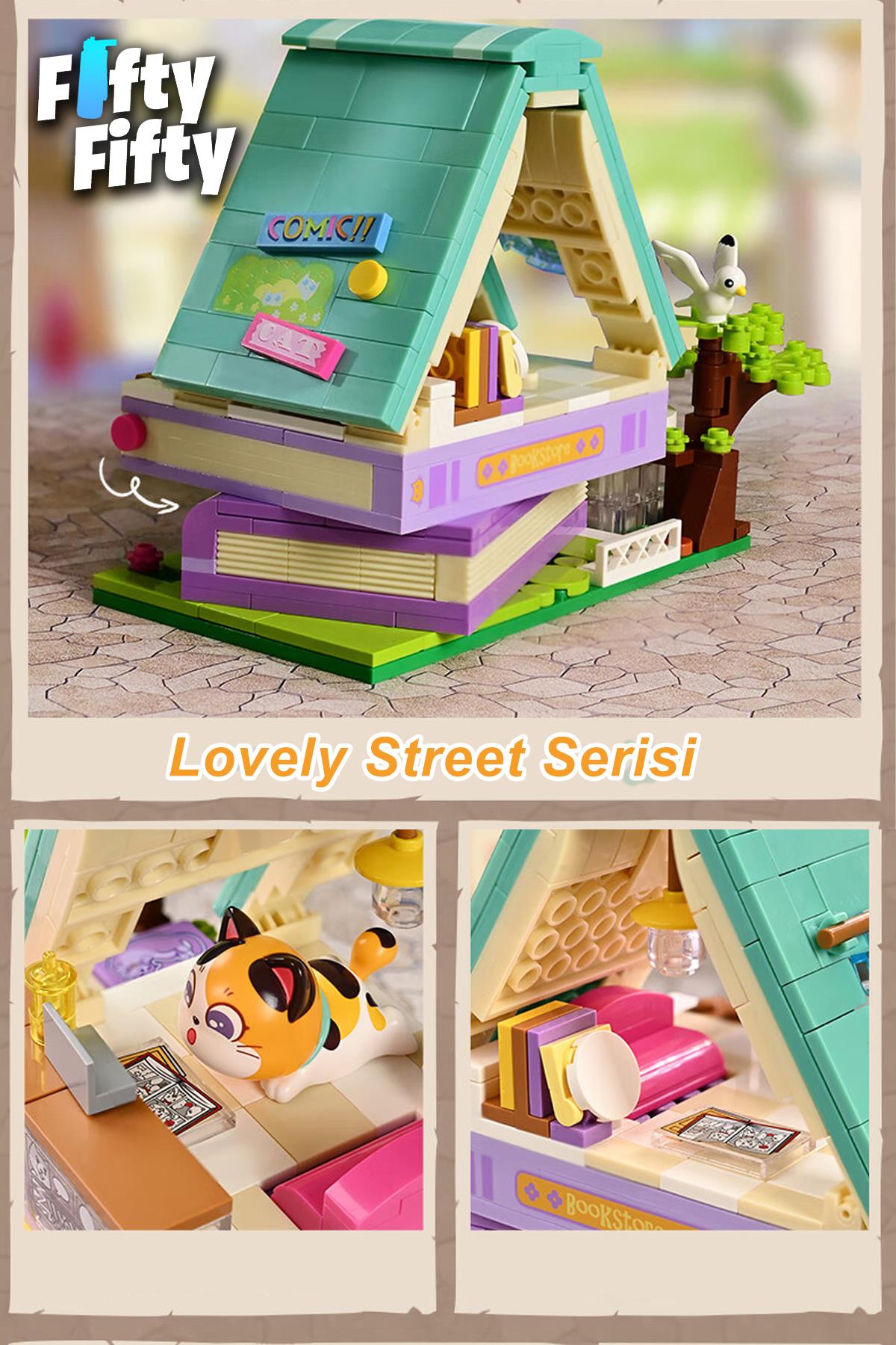 Keeppley Lovely Street/sevimli Sokak Serisi Çizgi Roman Dükkanı (324 Parça) Oyuncak Yapım Seti FFK-28018