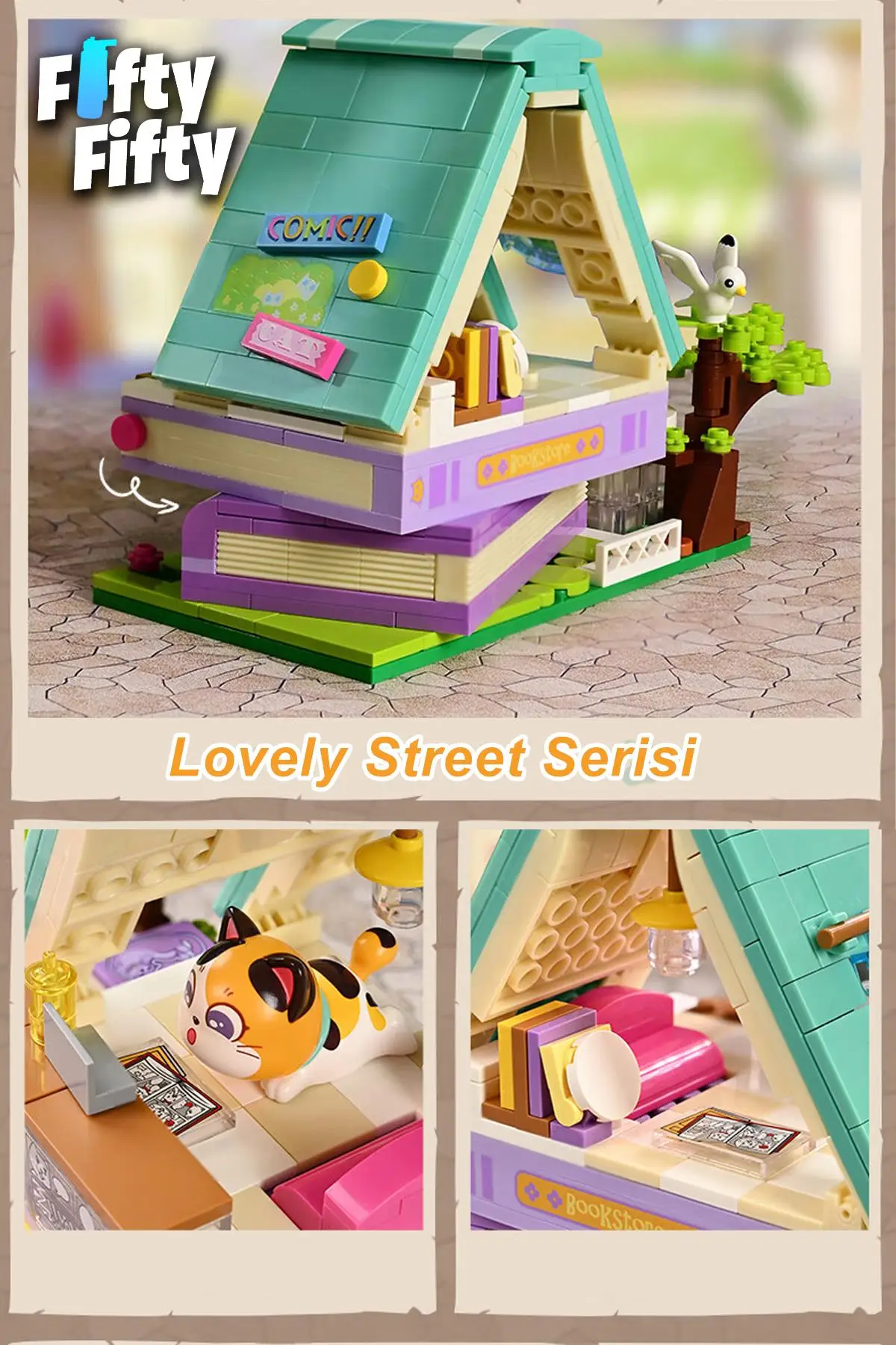 Keeppley Lovely Street/sevimli Sokak Serisi Çizgi Roman Dükkanı (324 Parça) Oyuncak Yapım Seti FFK-28018