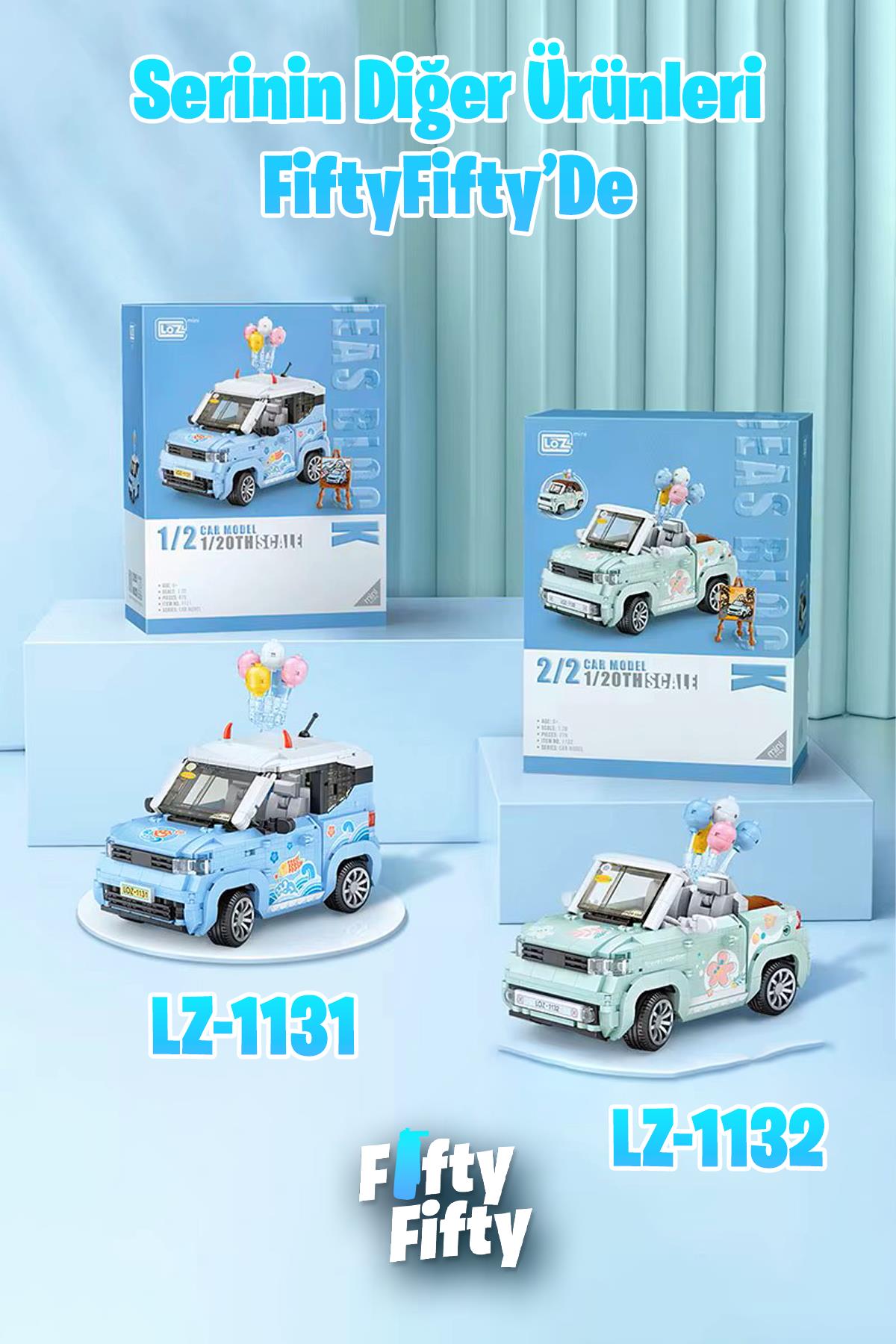 LOZ Car Model Serisi Turkuaz Cabrio Araba 779 Parça Oyuncak Yapım Seti FFLZ-1132