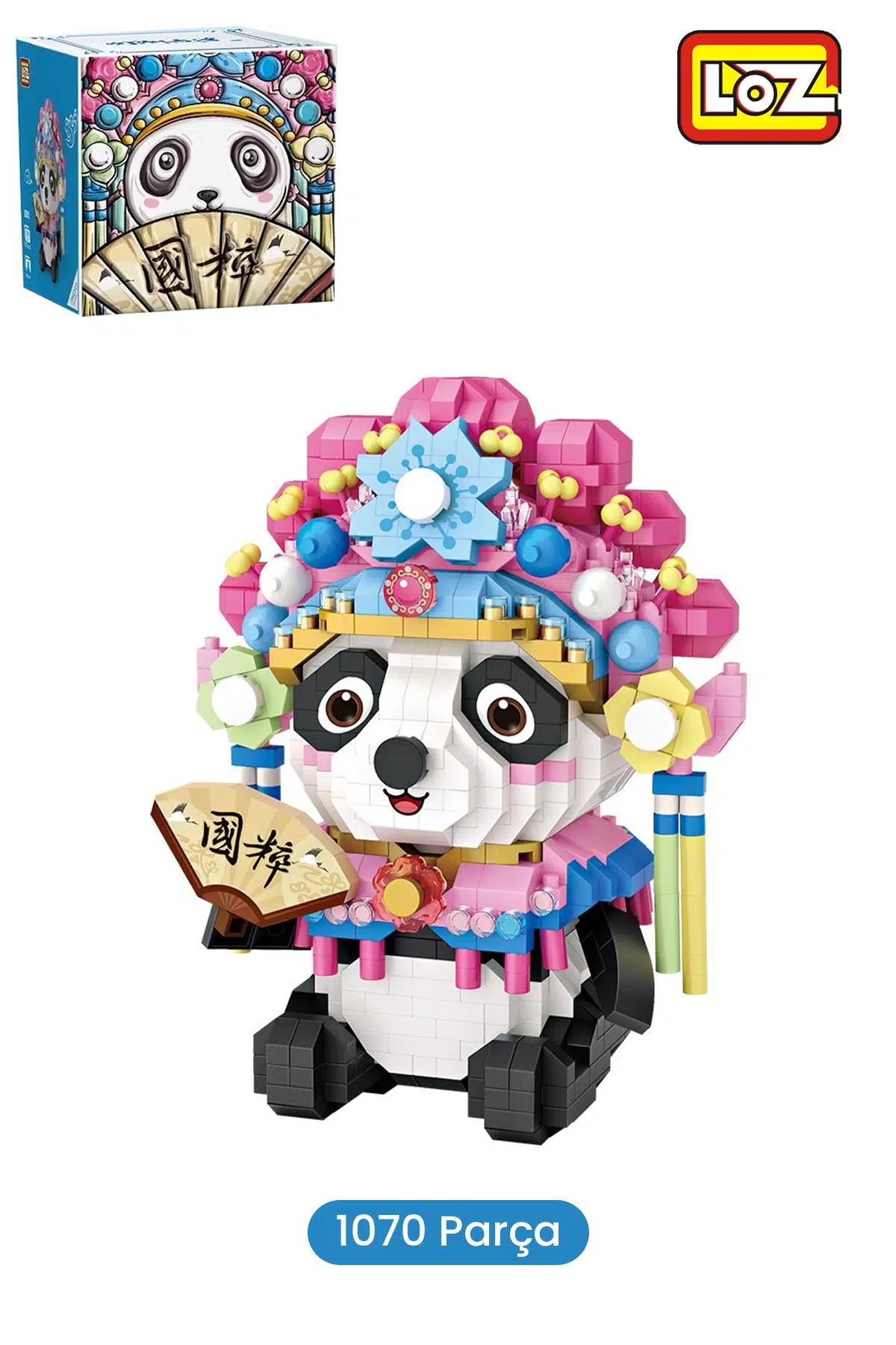 LOZ Micro Serisi Huadan Panda Figürü 1070 Parça Blok Oyuncak Dekoratif Yapım Seti -ff9265