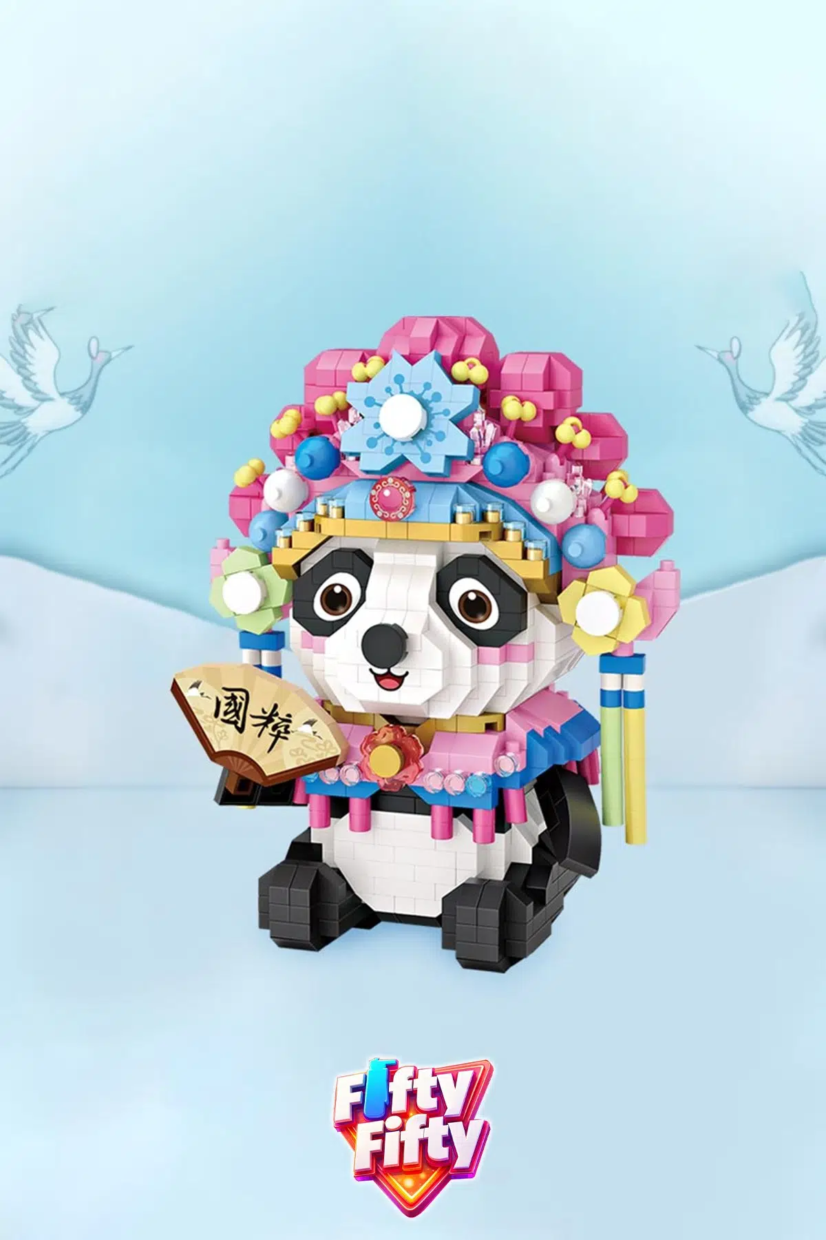 LOZ Micro Serisi Huadan Panda Figürü 1070 Parça Blok Oyuncak Dekoratif Yapım Seti -ff9265