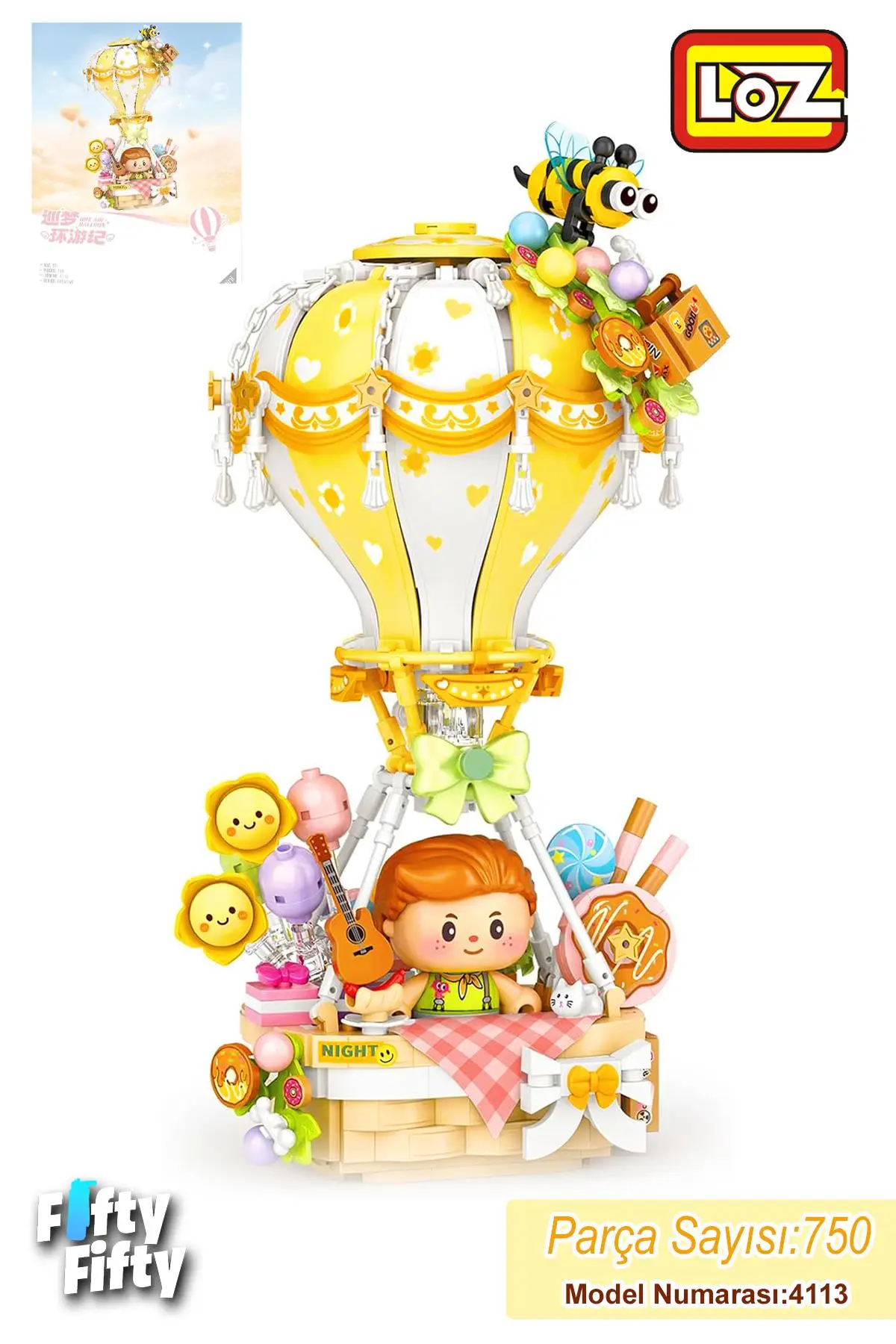 Loz Creative Serisi Sarı Hava Balonu 750 Parça Oyuncak Yapım Seti FFLZ-4113
