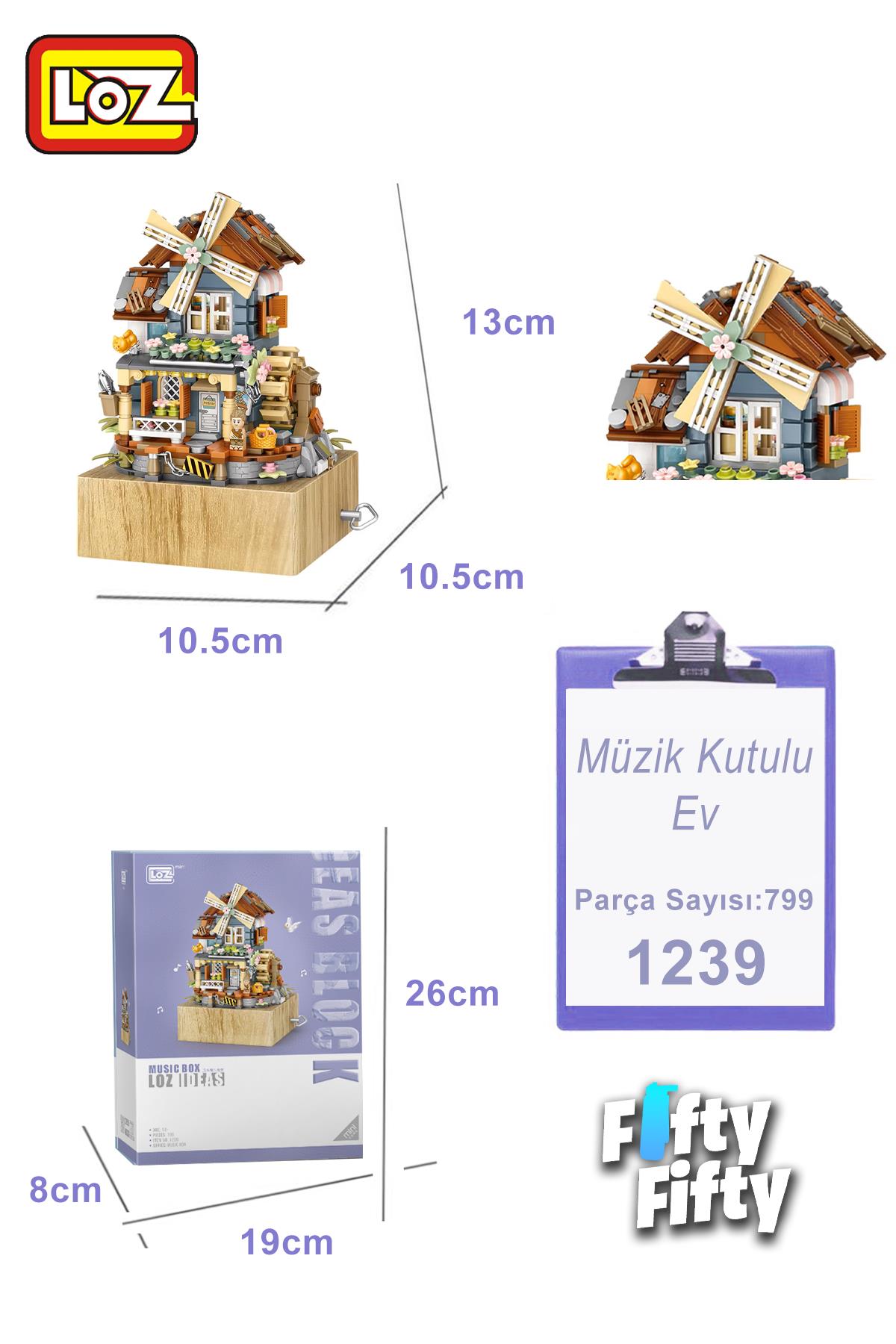 Loz Müzik Kutulu Ev -LZ1239 (799 Parça) Oyuncak Yapım Seti