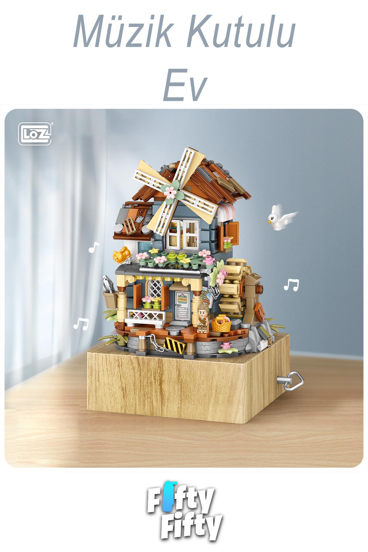 Loz Müzik Kutulu Ev -LZ1239 (799 Parça) Oyuncak Yapım Seti