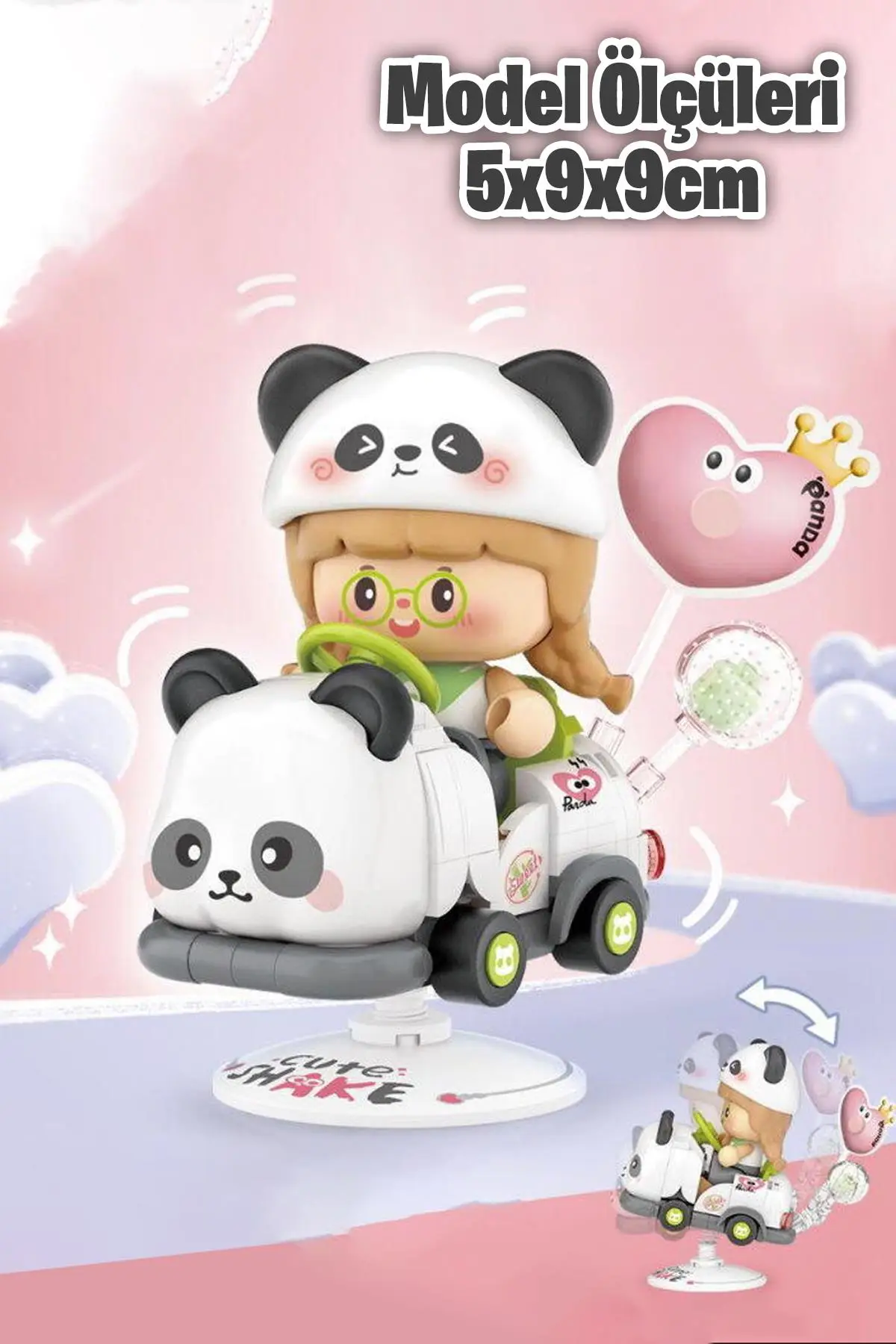 Loz Creative Serisi Sallanan Siyah Beyaz Panda Modeli 188 Parça Oyuncak Yapım Seti FFLZ-4307