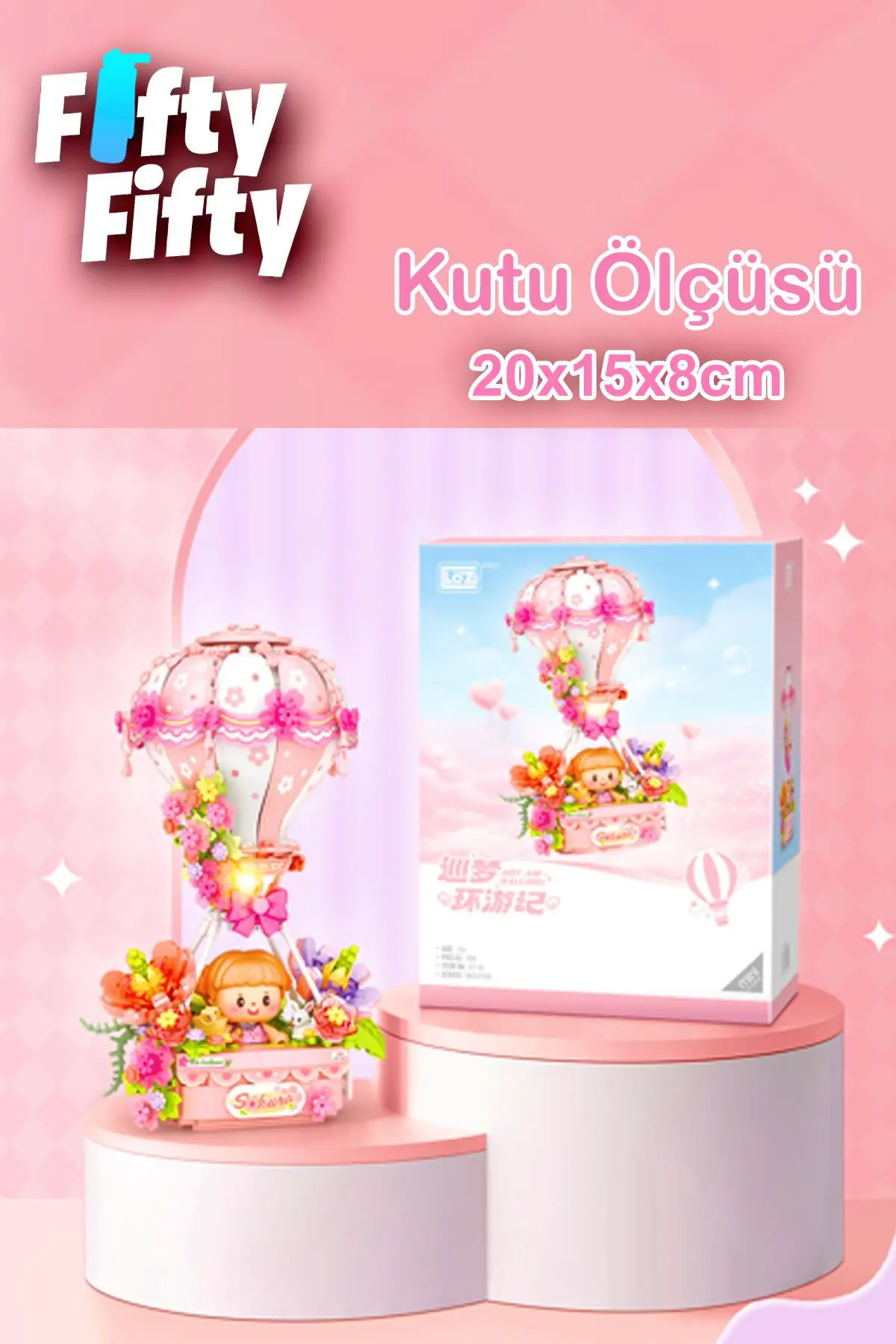 Loz Creative Serisi Pembe Hava Balonu 750 Parça Oyuncak Yapım Seti FFLZ-4114