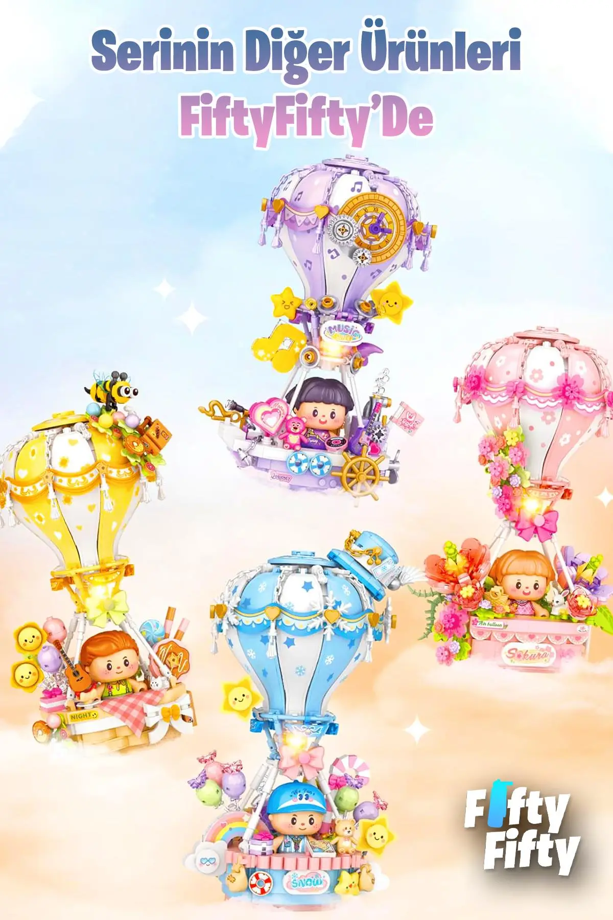 Loz Creative Serisi Pembe Hava Balonu 750 Parça Oyuncak Yapım Seti FFLZ-4114
