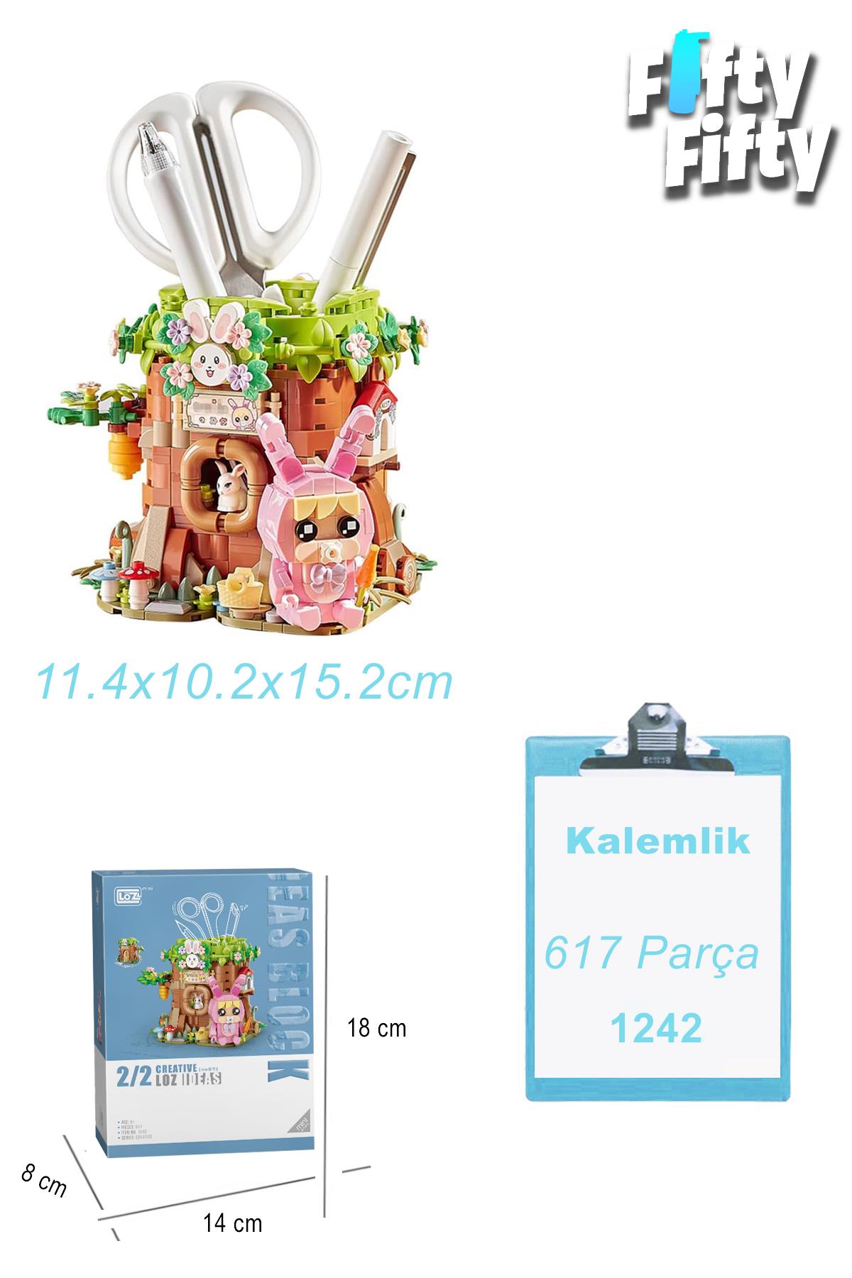 Loz Creative Serisi Sevimli Kalemlik Pembe Figürlü -LZ1242 (617 Parça) Oyuncak Yapım Seti