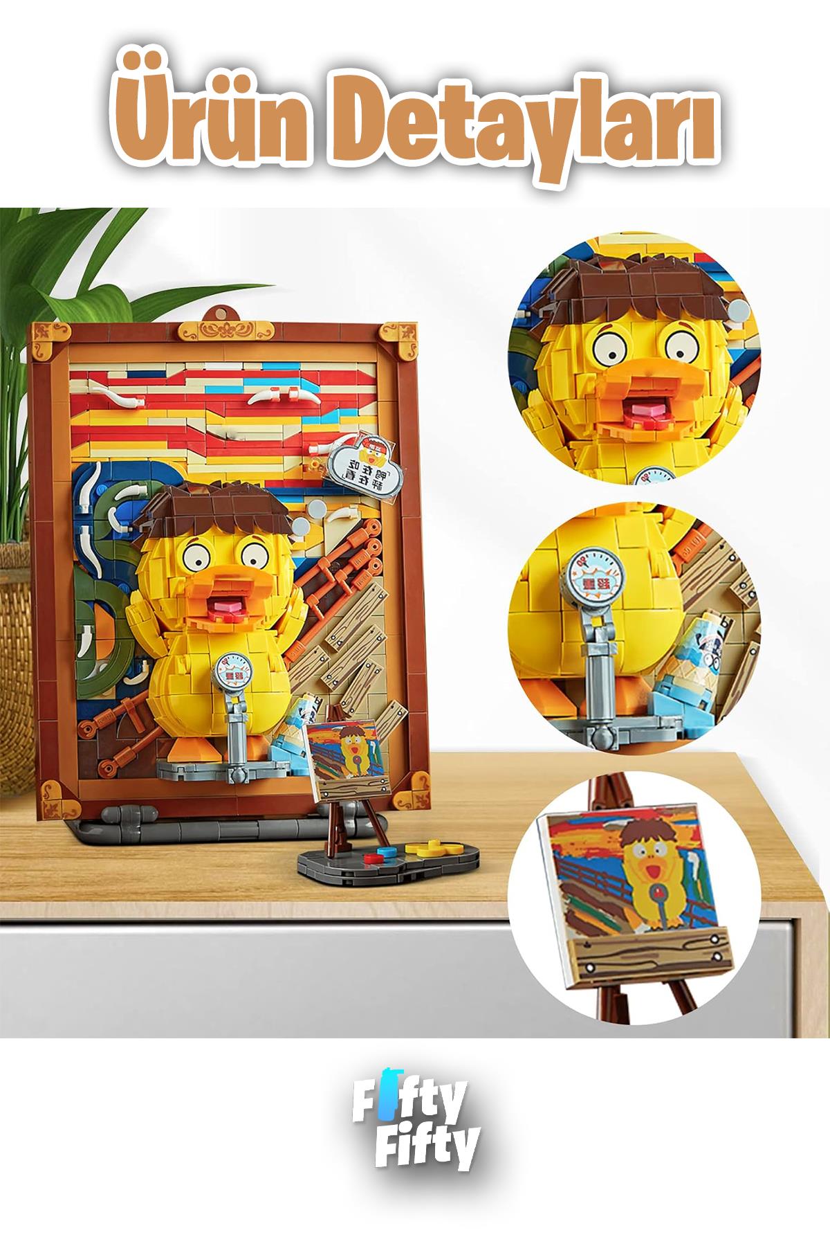 LOZ Creative Serisi Şövale Figürlü Ve Tablo 893 Parça Oyuncak Yapım Seti FFLZ-1288
