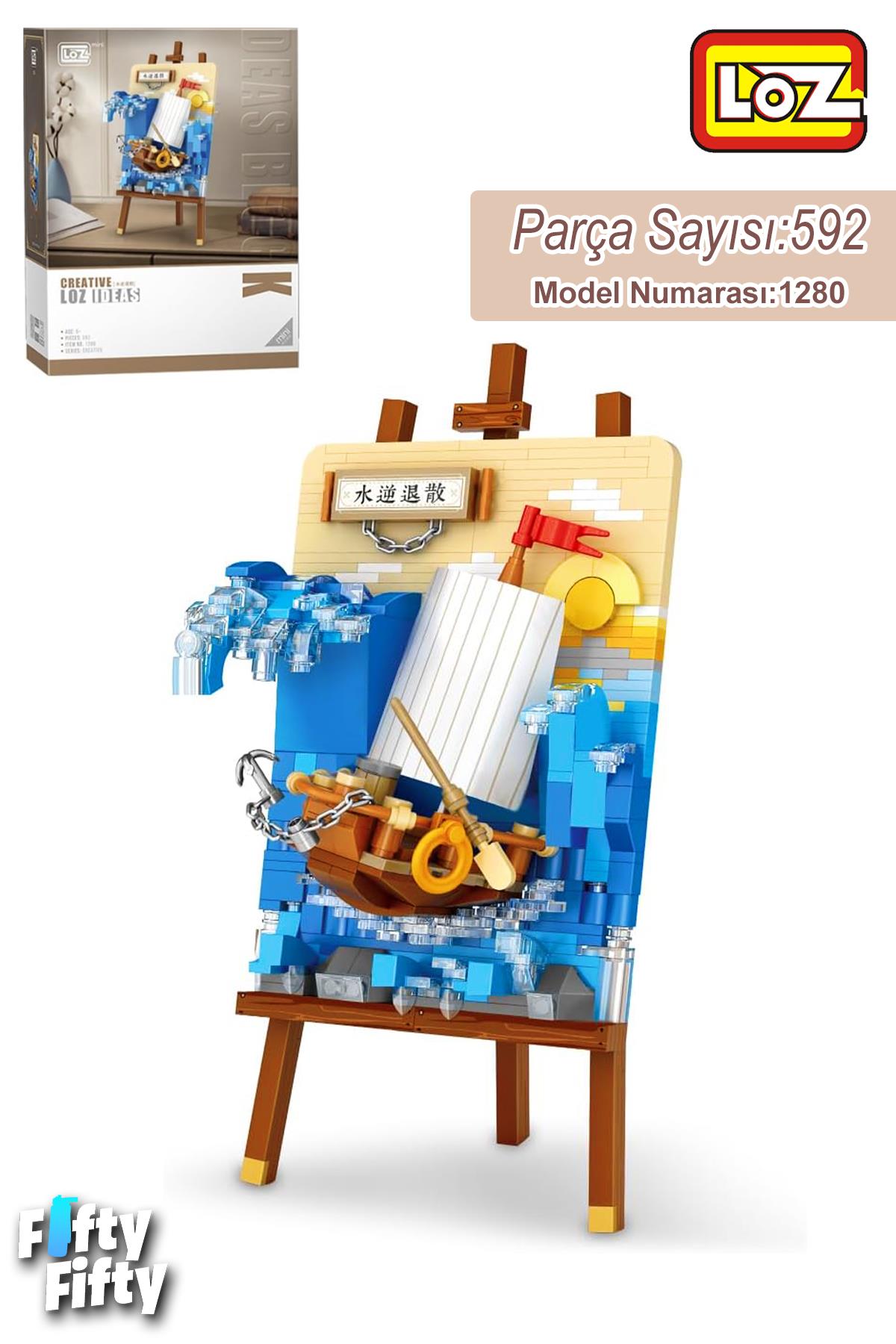 LOZ Creative Serisi Gemi Tablosu 592 Parça Oyuncak Yapım Seti FFLZ-1280