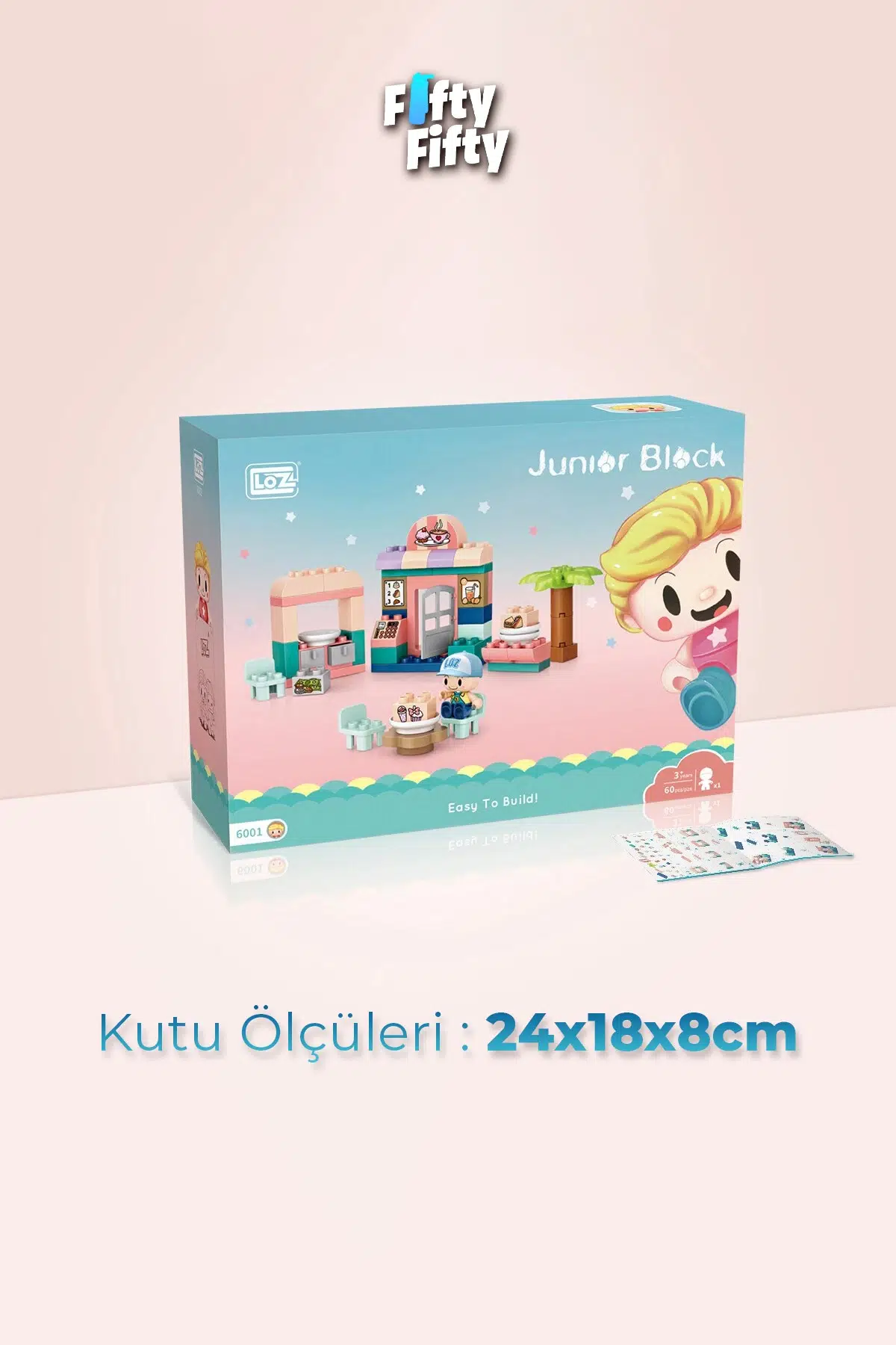 Loz Junior Serisi Cafe İçecek Dükkanı 60 Parça Dekoratif Oyuncak Yapım Seti Yapı Blok FFLZ-6001