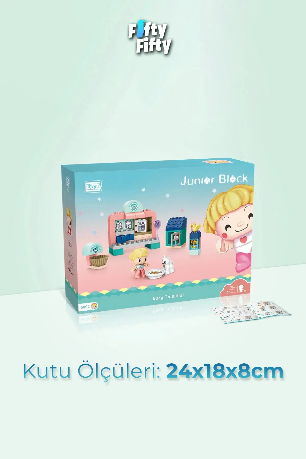 Loz Junior Serisi Pet Klinik 56 Parça Dekoratif Oyuncak Yapım Seti Yapı Blok FFLZ-6002