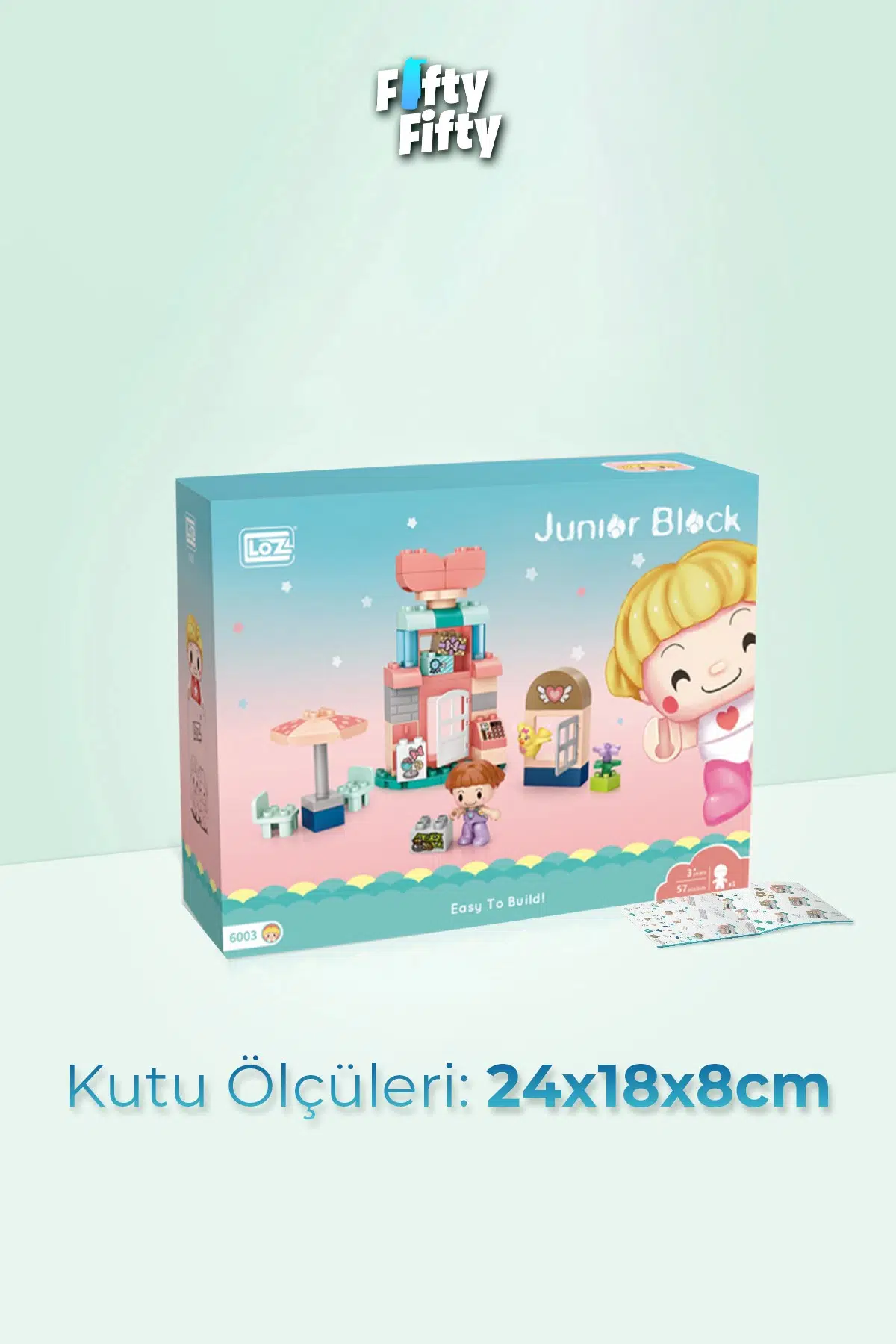 Loz Junior Serisi Hediye Dükkanı 57 Parça Dekoratif Oyuncak Yapım Seti Yapı Blok FFLZ-6003