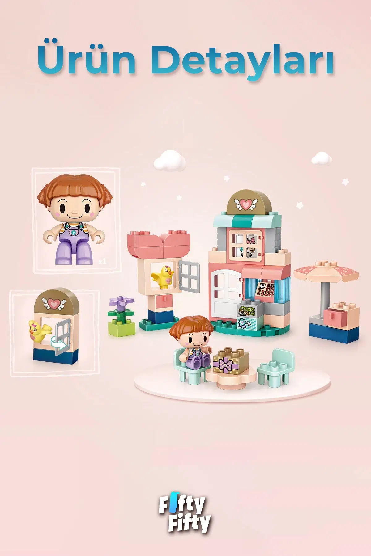 Loz Junior Serisi Hediye Dükkanı 57 Parça Dekoratif Oyuncak Yapım Seti Yapı Blok FFLZ-6003